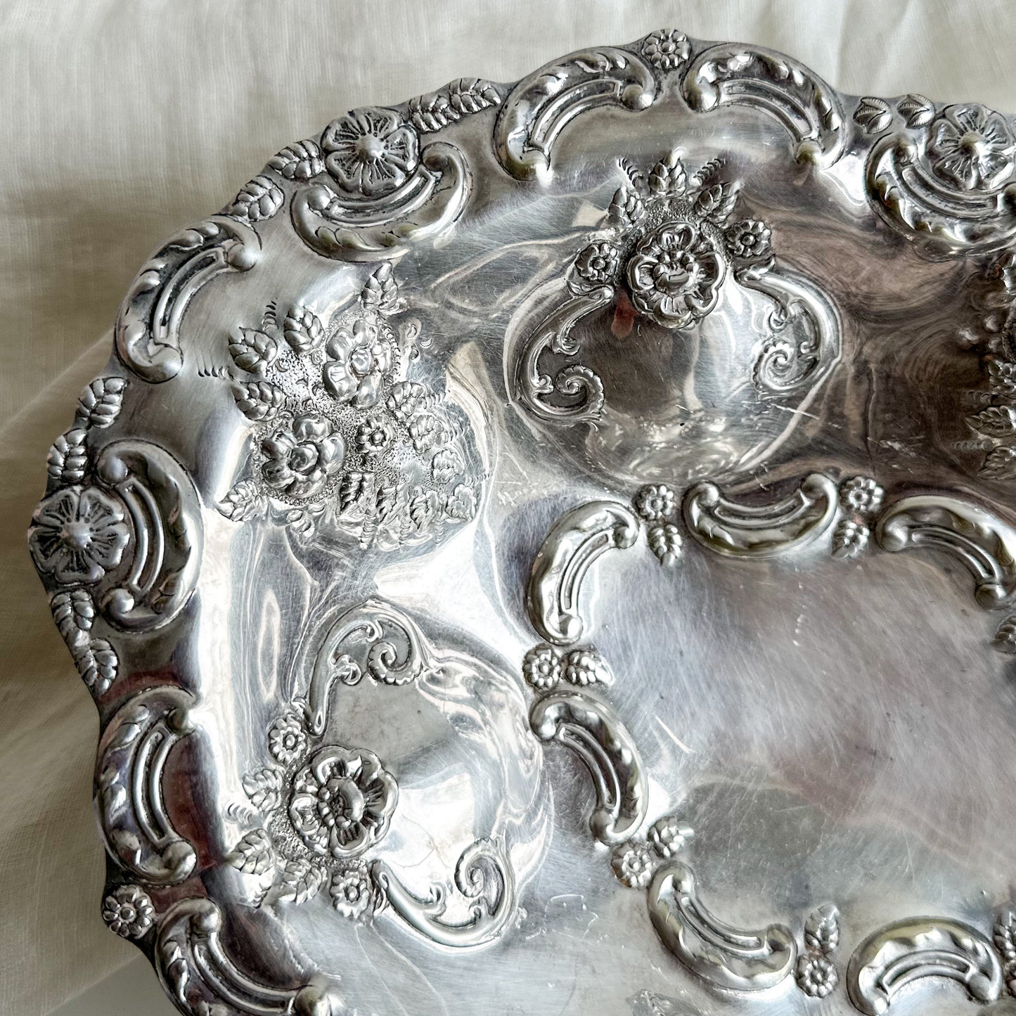 Silver Plated Fruit Bowl with Handle