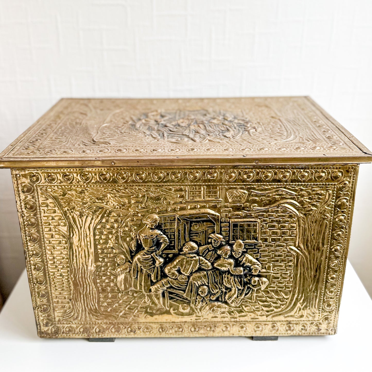 Antique Brass Coal Box