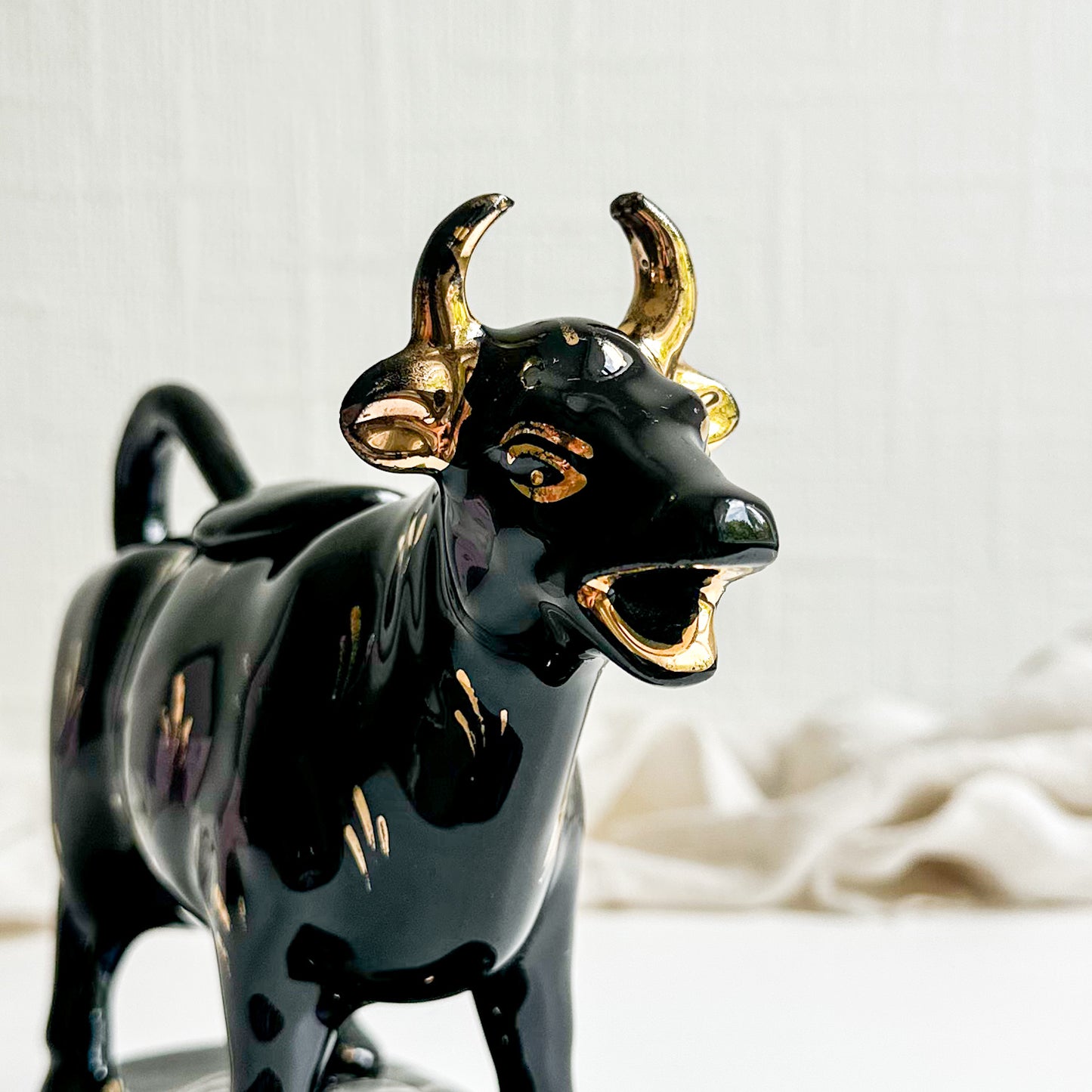 Victorian Jackfield Black Cow Creamer