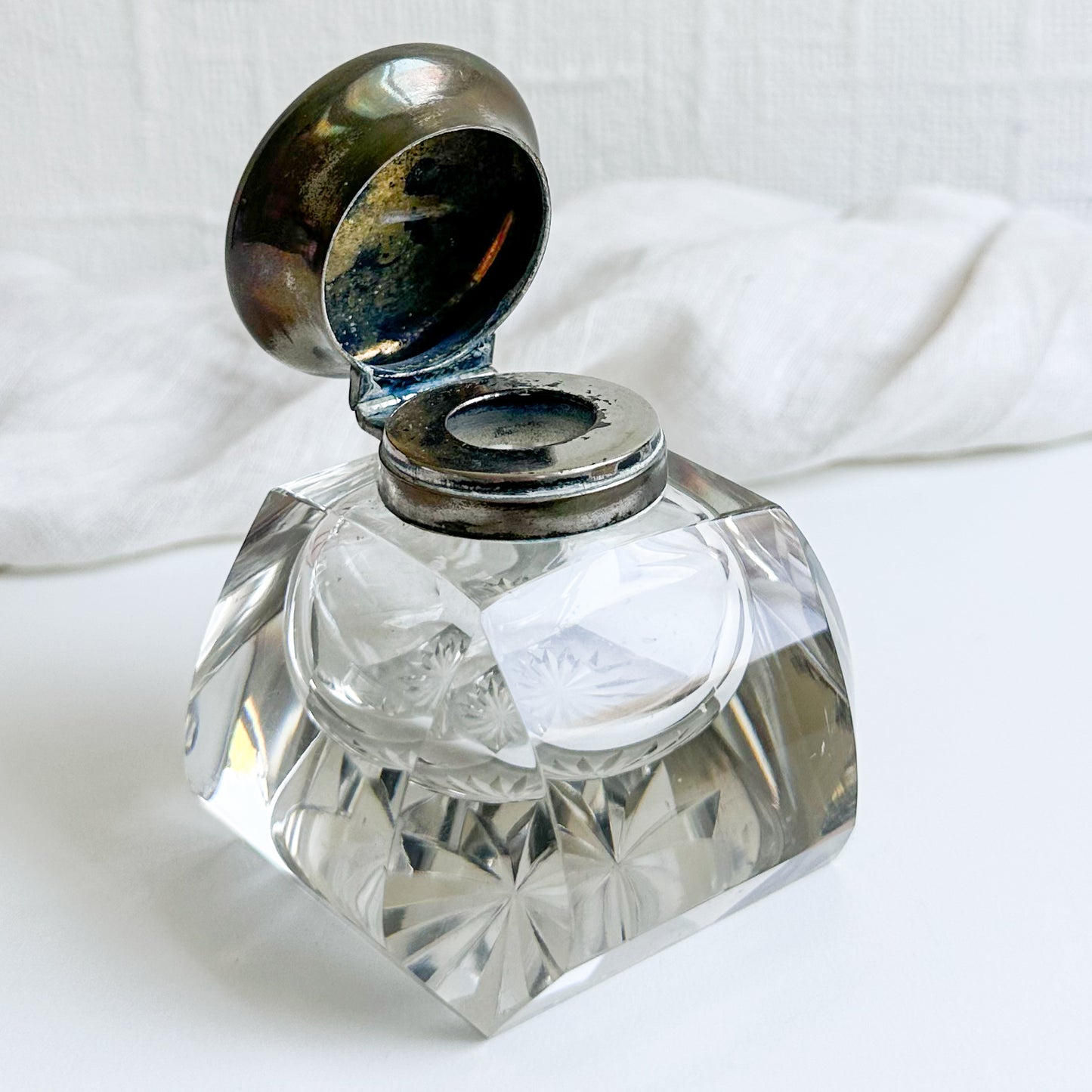 Antique Crystal Inkwell