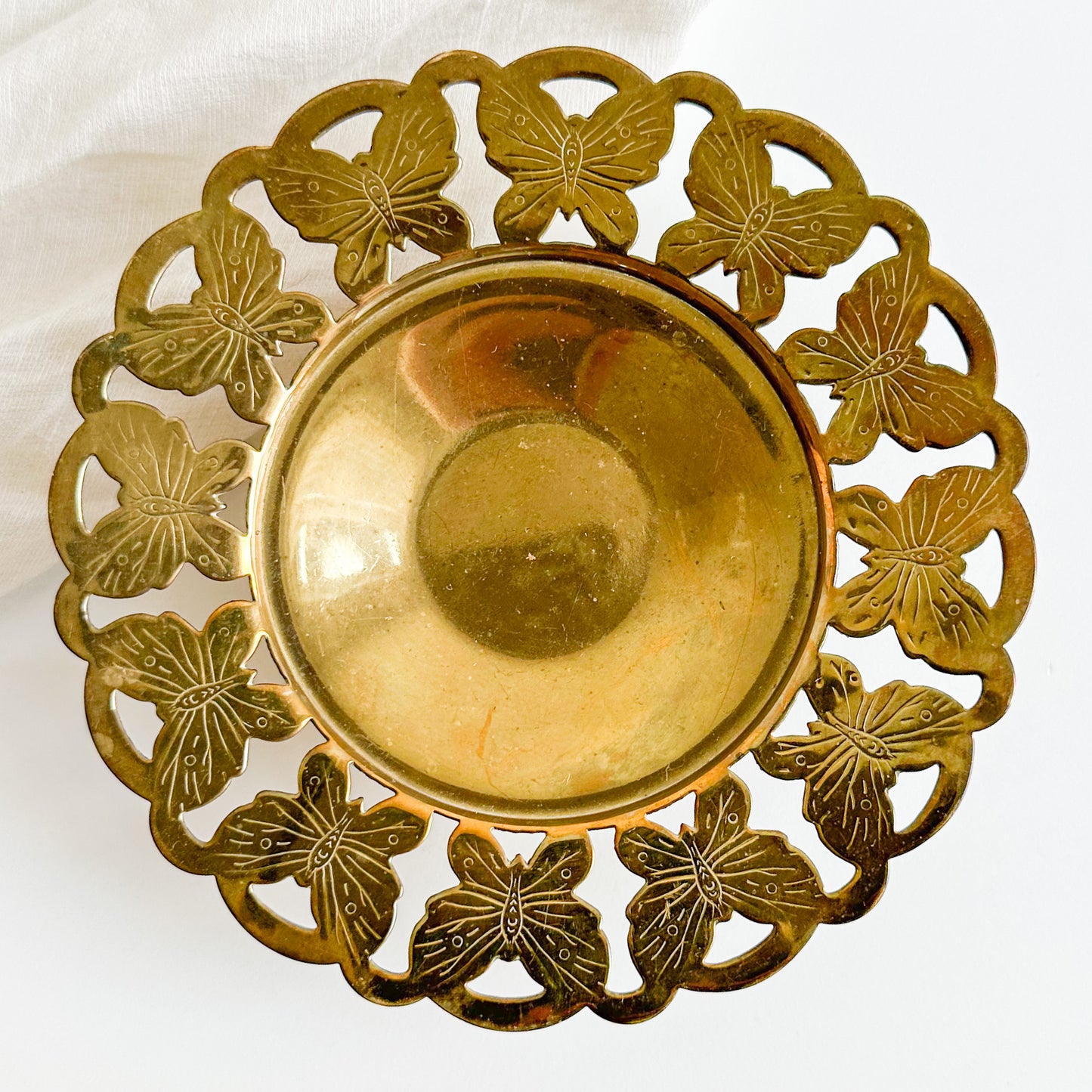 Brass Dish with Butterflies