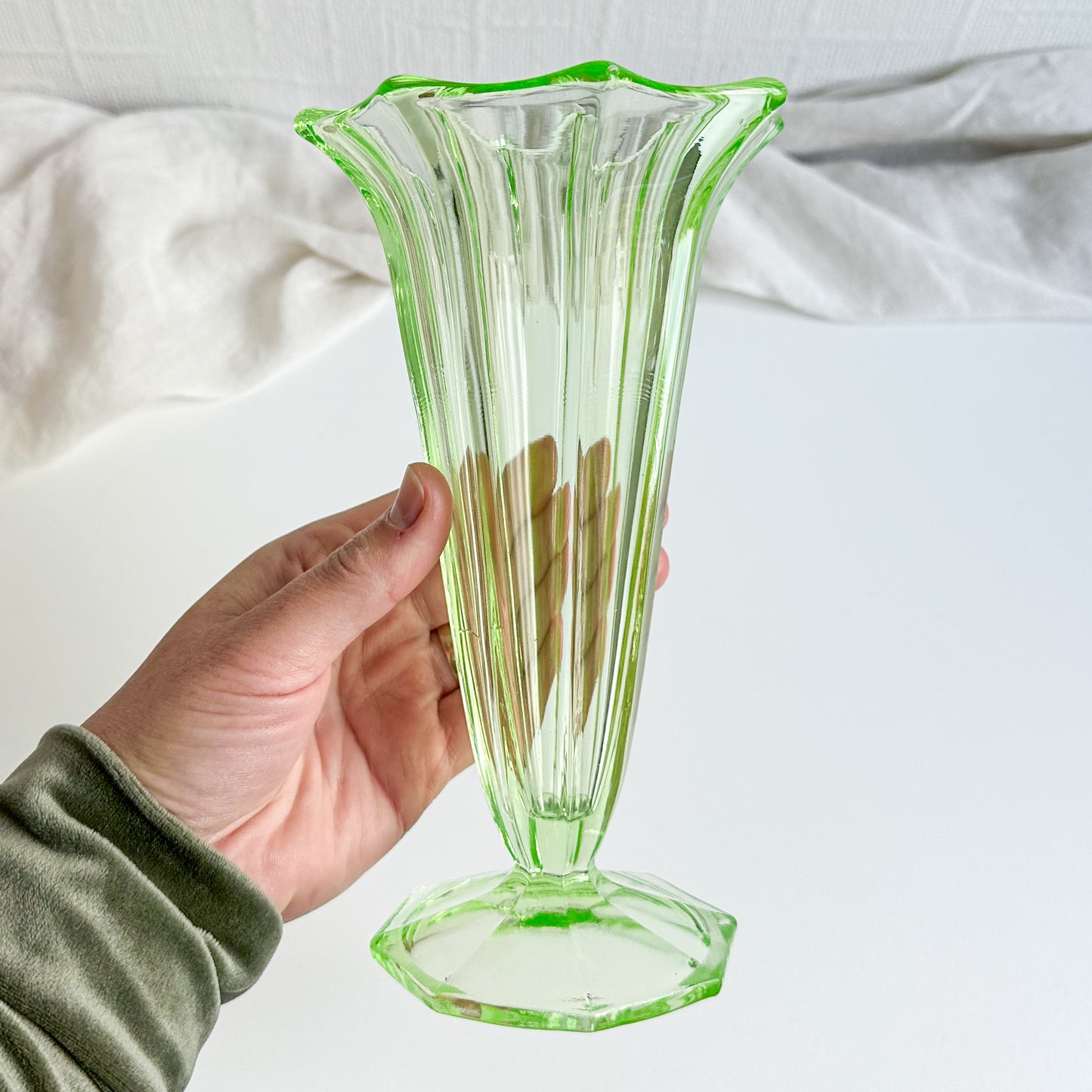 Art Deco Uranium Glass Vase