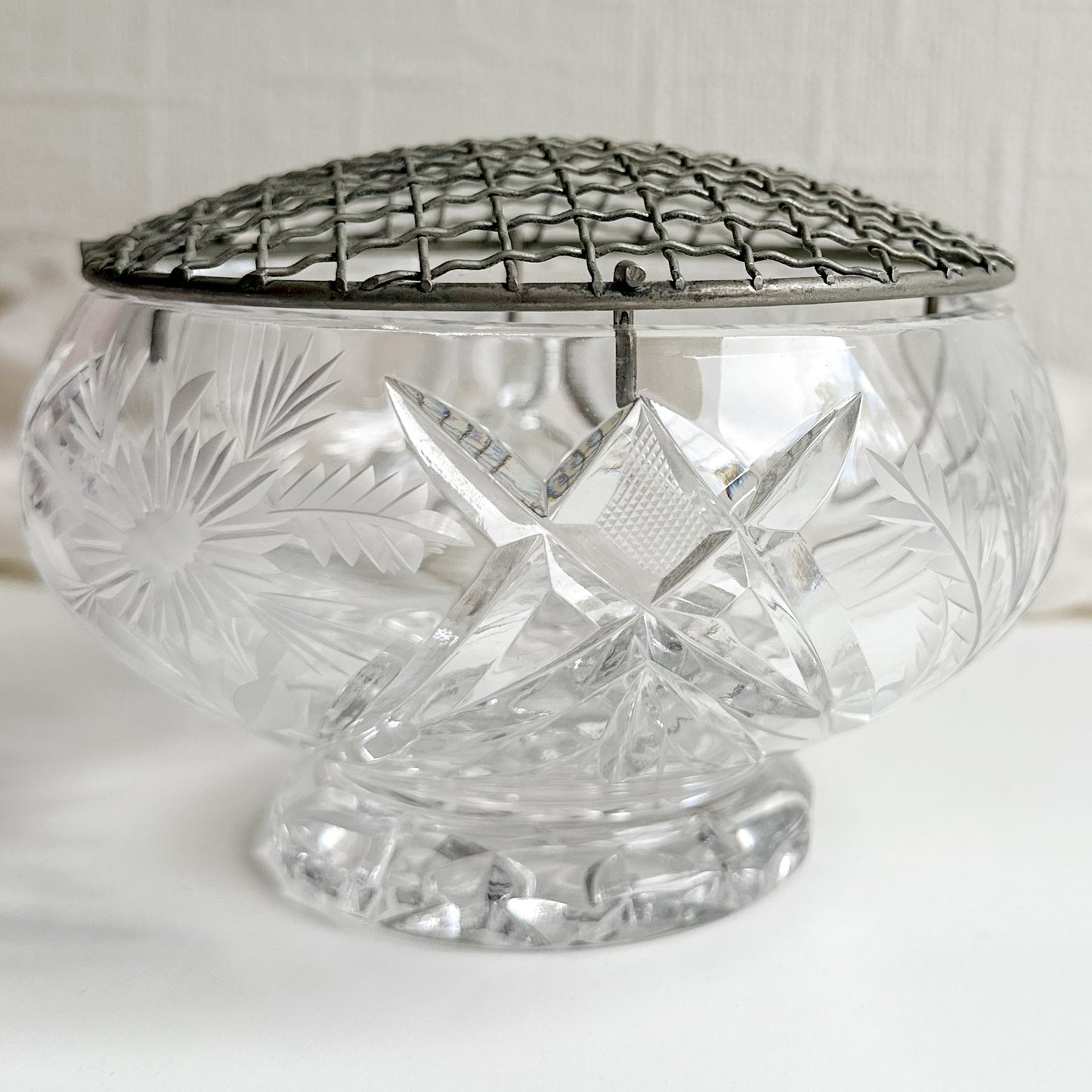 Heavy Crystal Rose Bowl