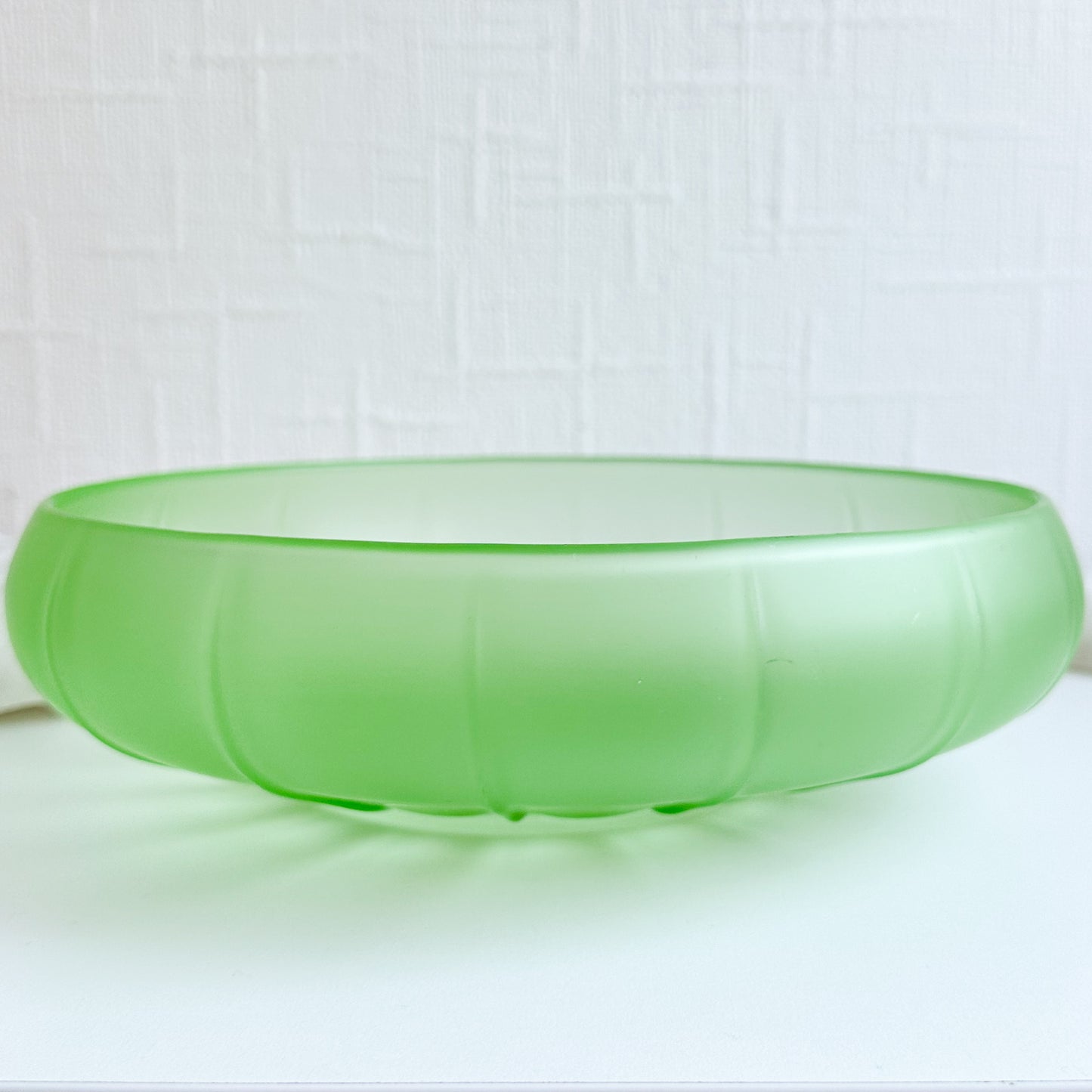 Frosted Uranium Glass Bowl