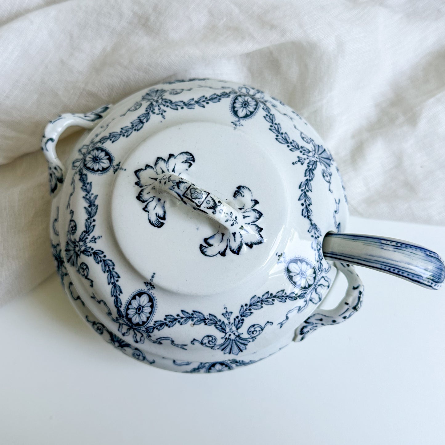 Antique Small Tureen with Ladle