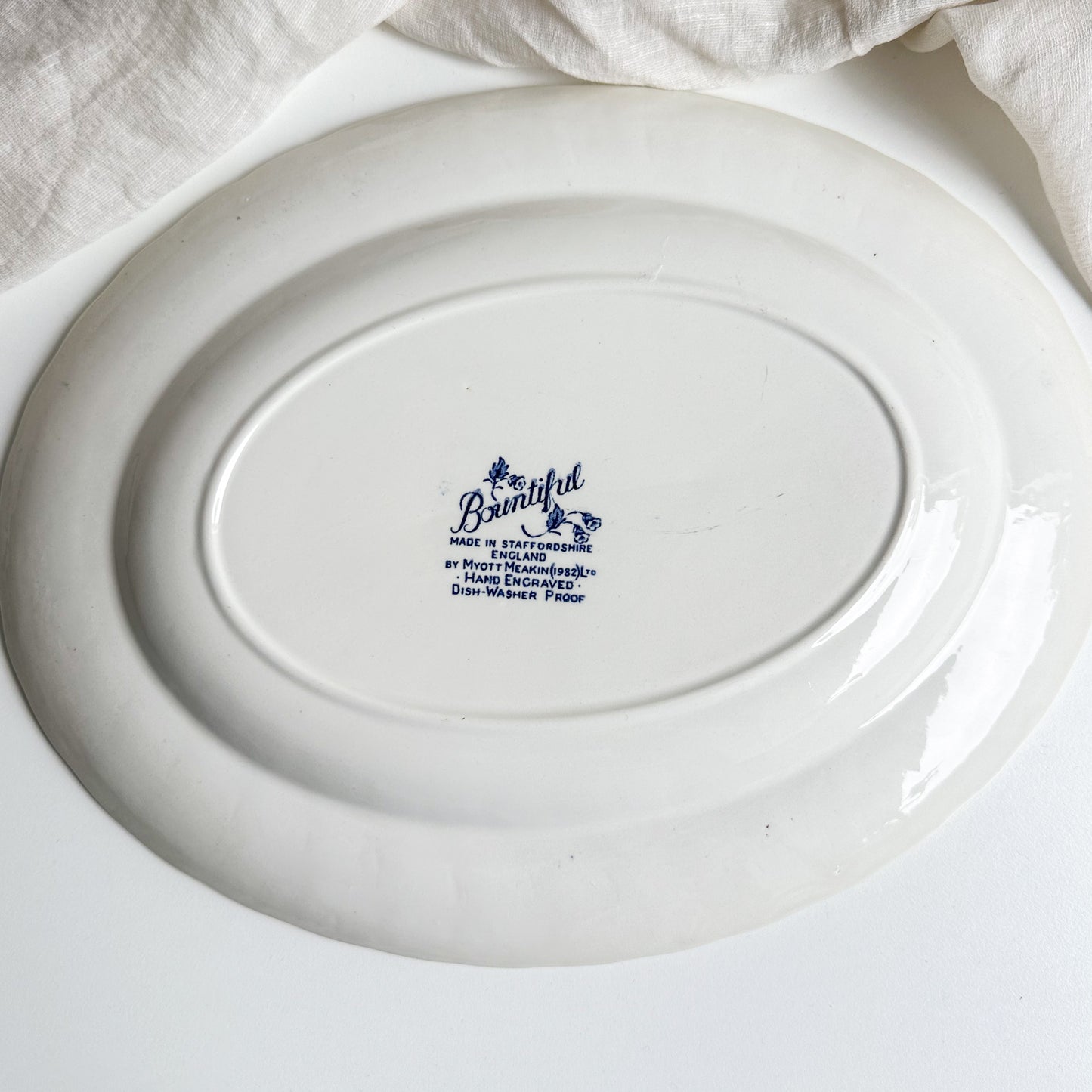 Blue Transferware Oval Platter by Myott Meakin