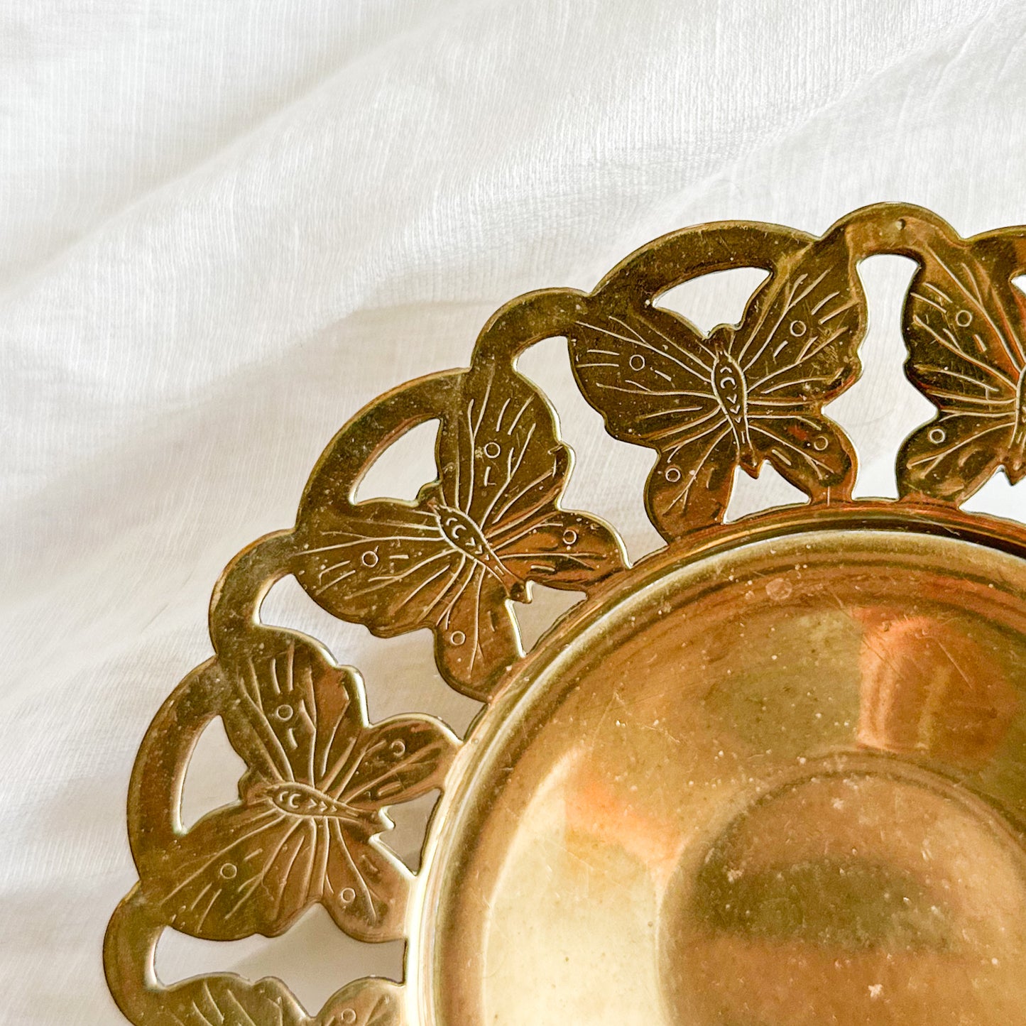 Brass Dish with Butterflies