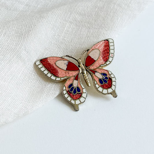 Cloisonné Butterfly Brooch