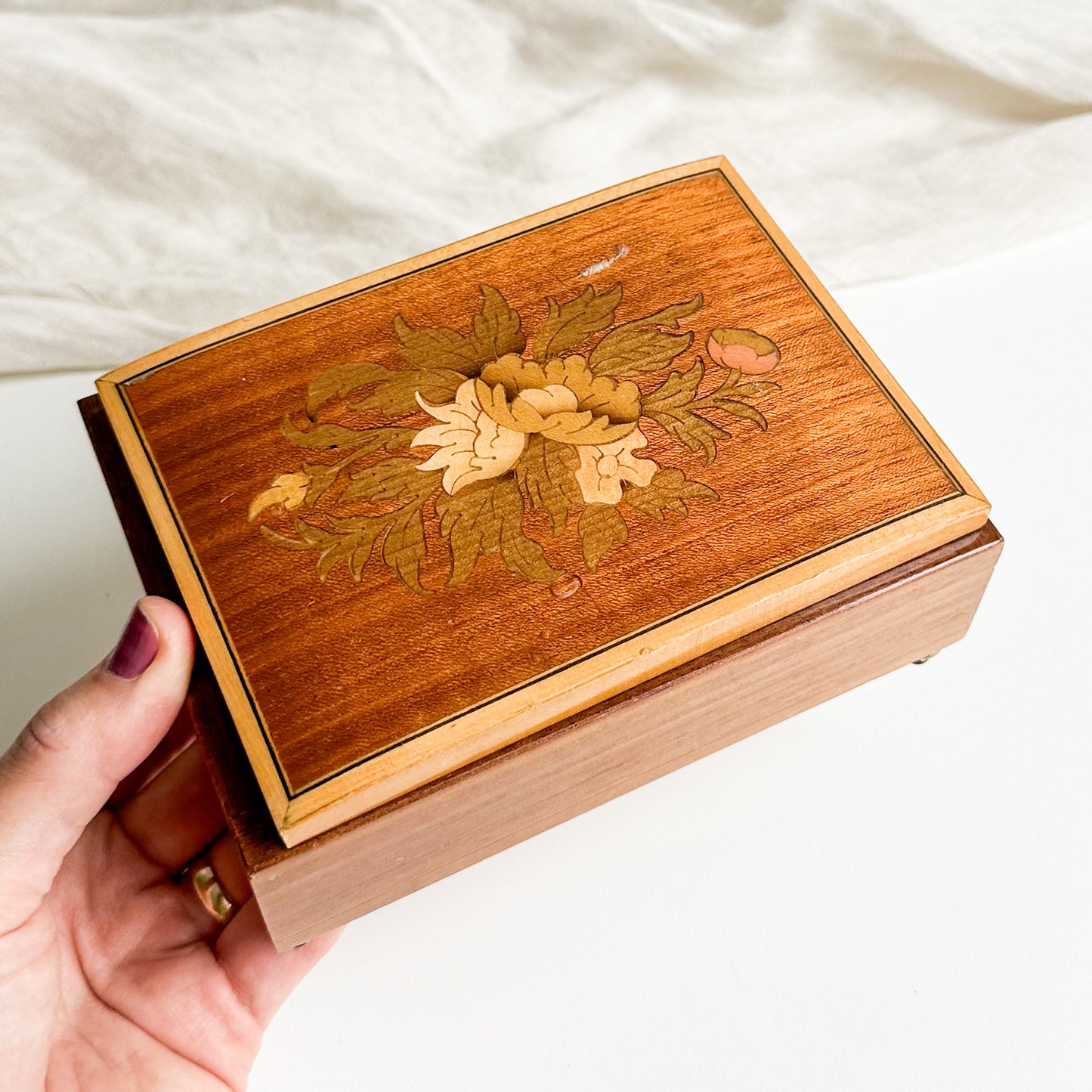 Wooden Marquetry Music Box