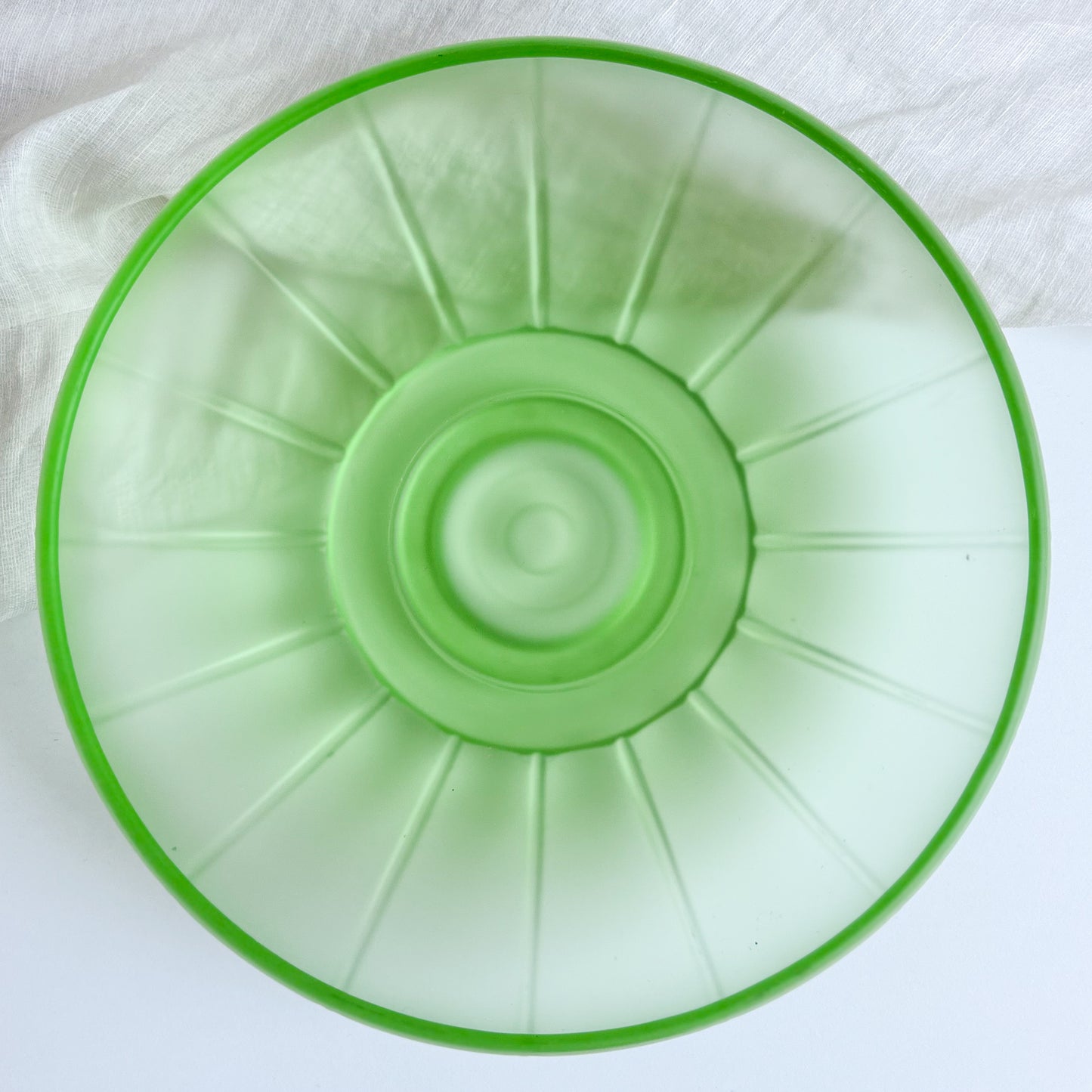 Frosted Uranium Glass Bowl