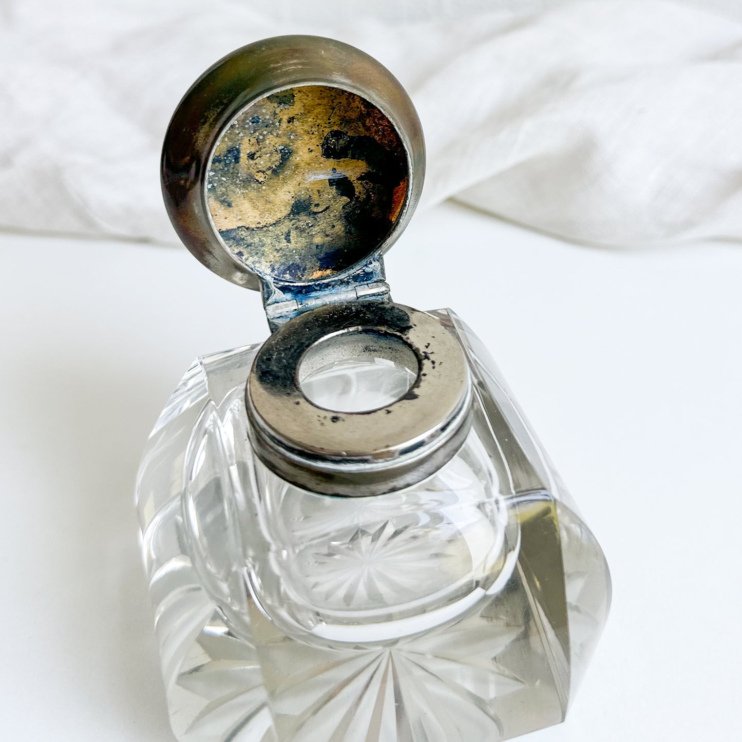 Antique Crystal Inkwell