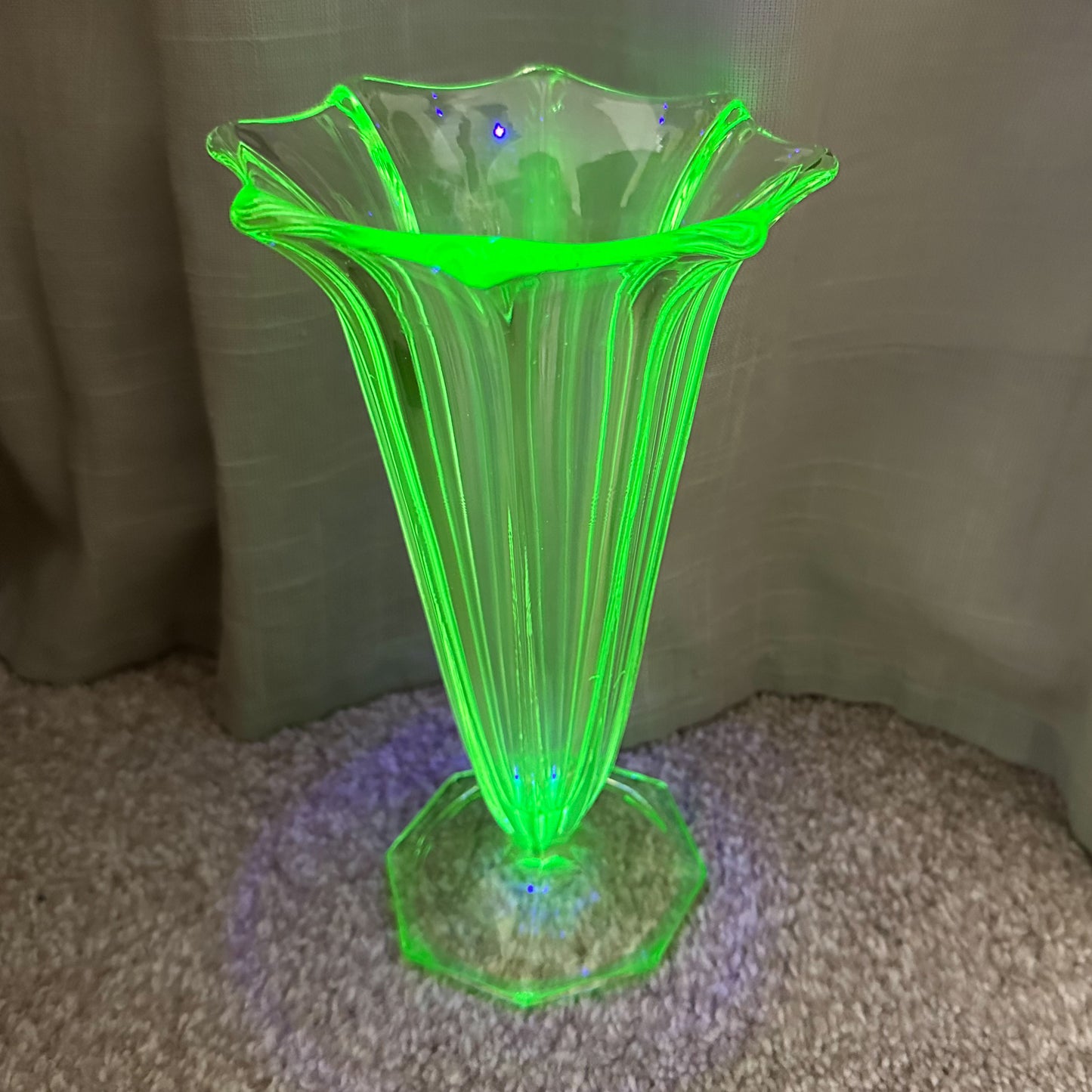 Art Deco Uranium Glass Vase