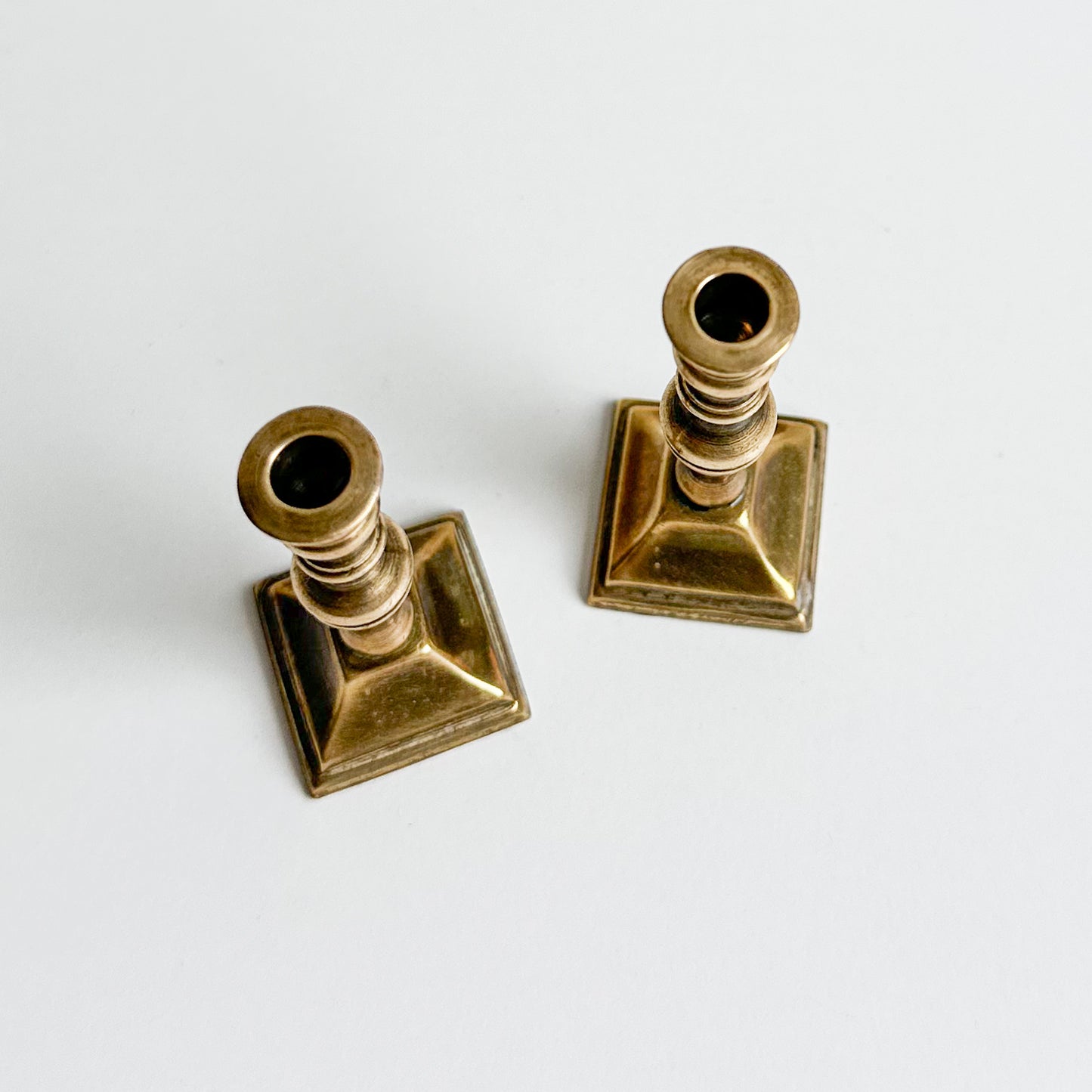 Pair of Small Brass Candlesticks