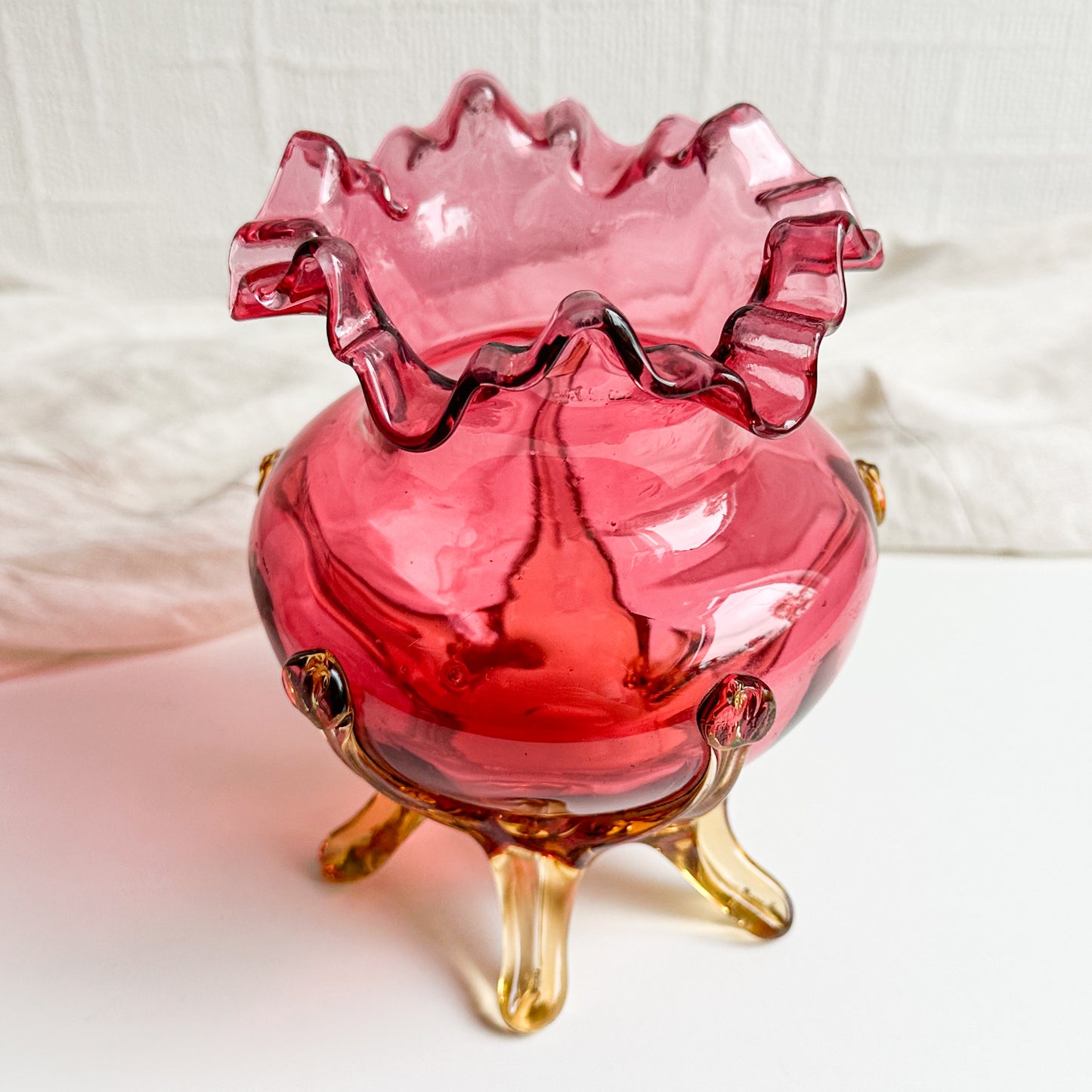 Victorian Cranberry Glass Vase