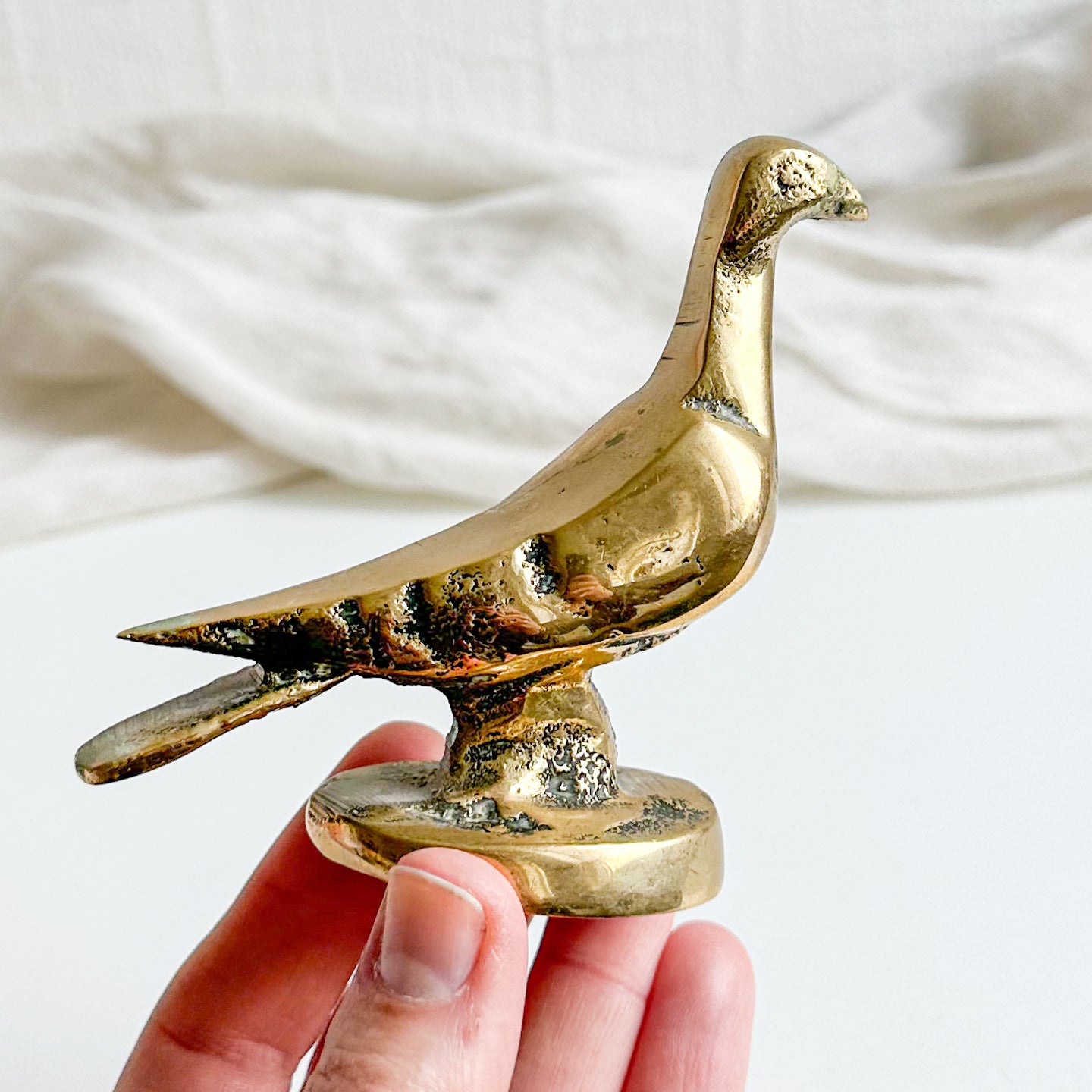 Brass Dove Figure