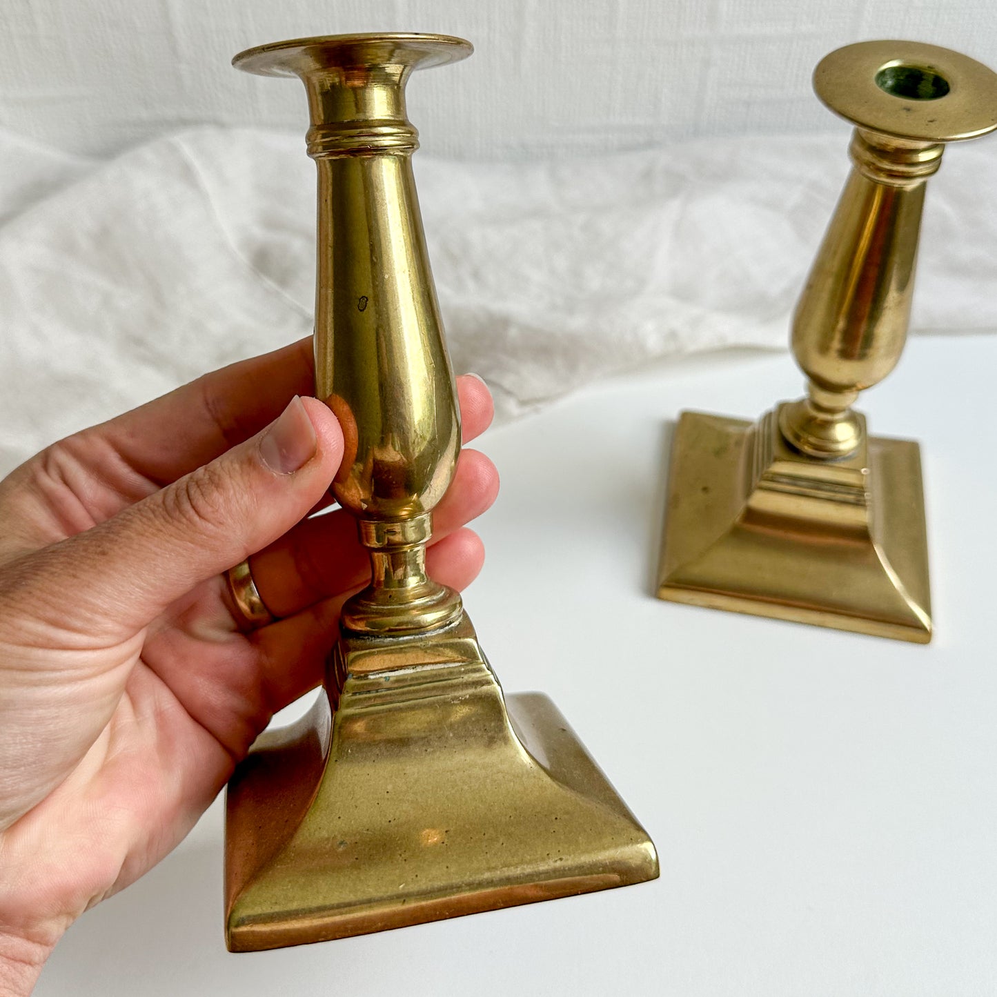 Pair of Antique Brass Candlesticks