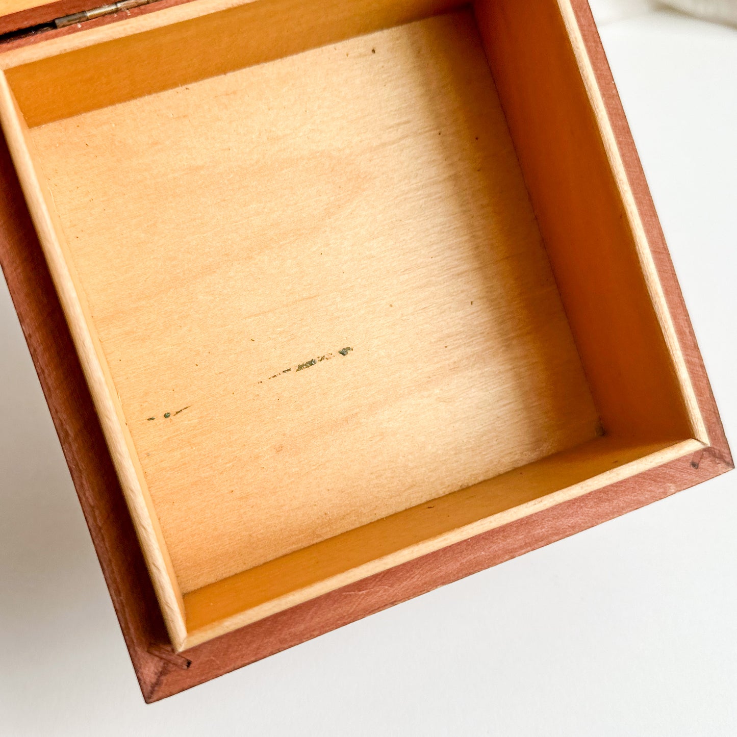 Wooden Box with Embroidered Fabric