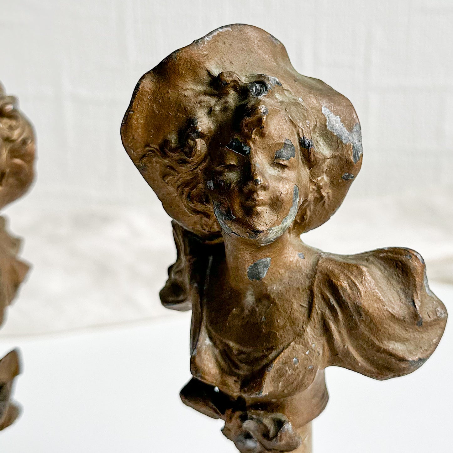 Pair of Antique Spelter Busts