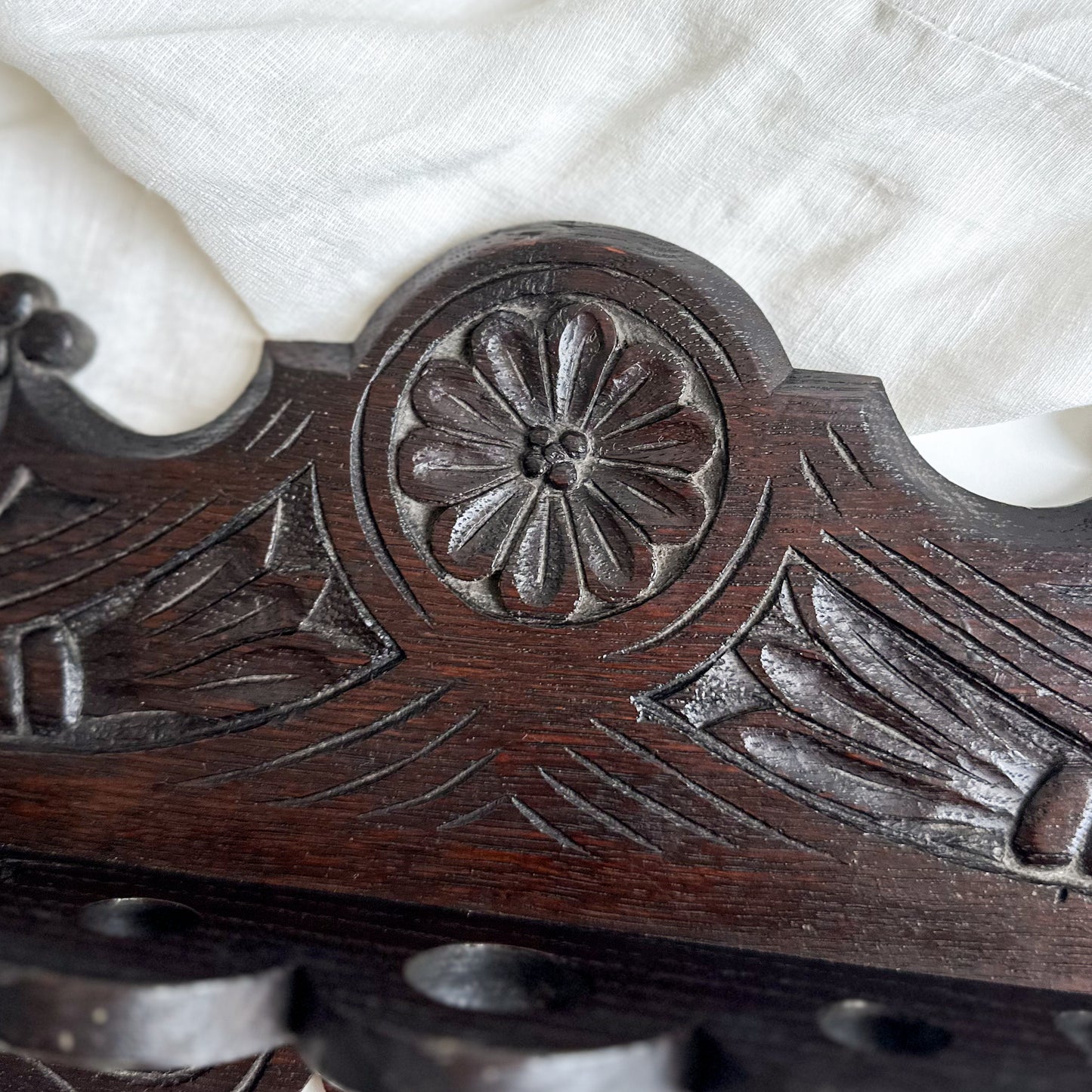 Dark Wood Wall Pipe Rack