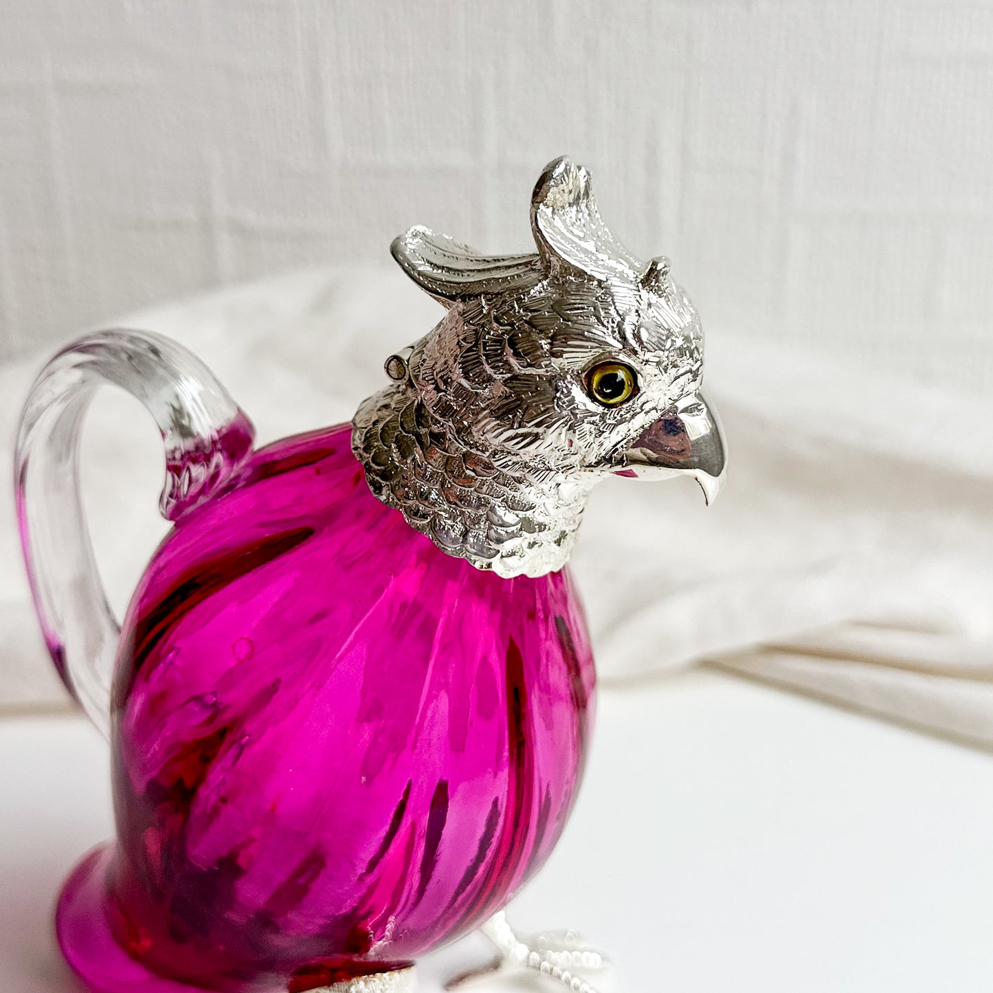 Cranberry Glass Cockatoo Claret Jug