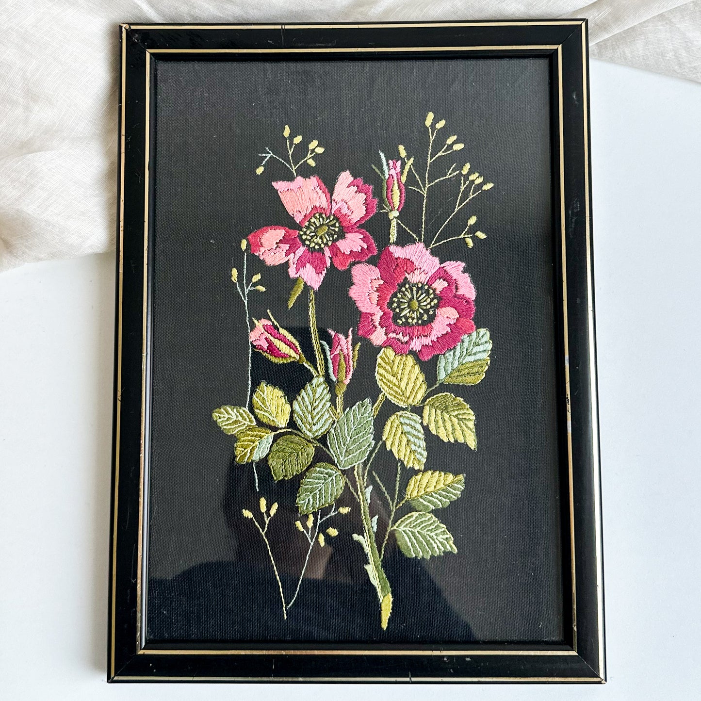 Framed Floral Embroidery