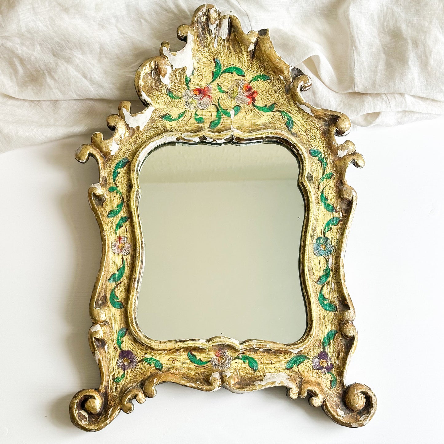 Wall Mirror with Chippy Paint