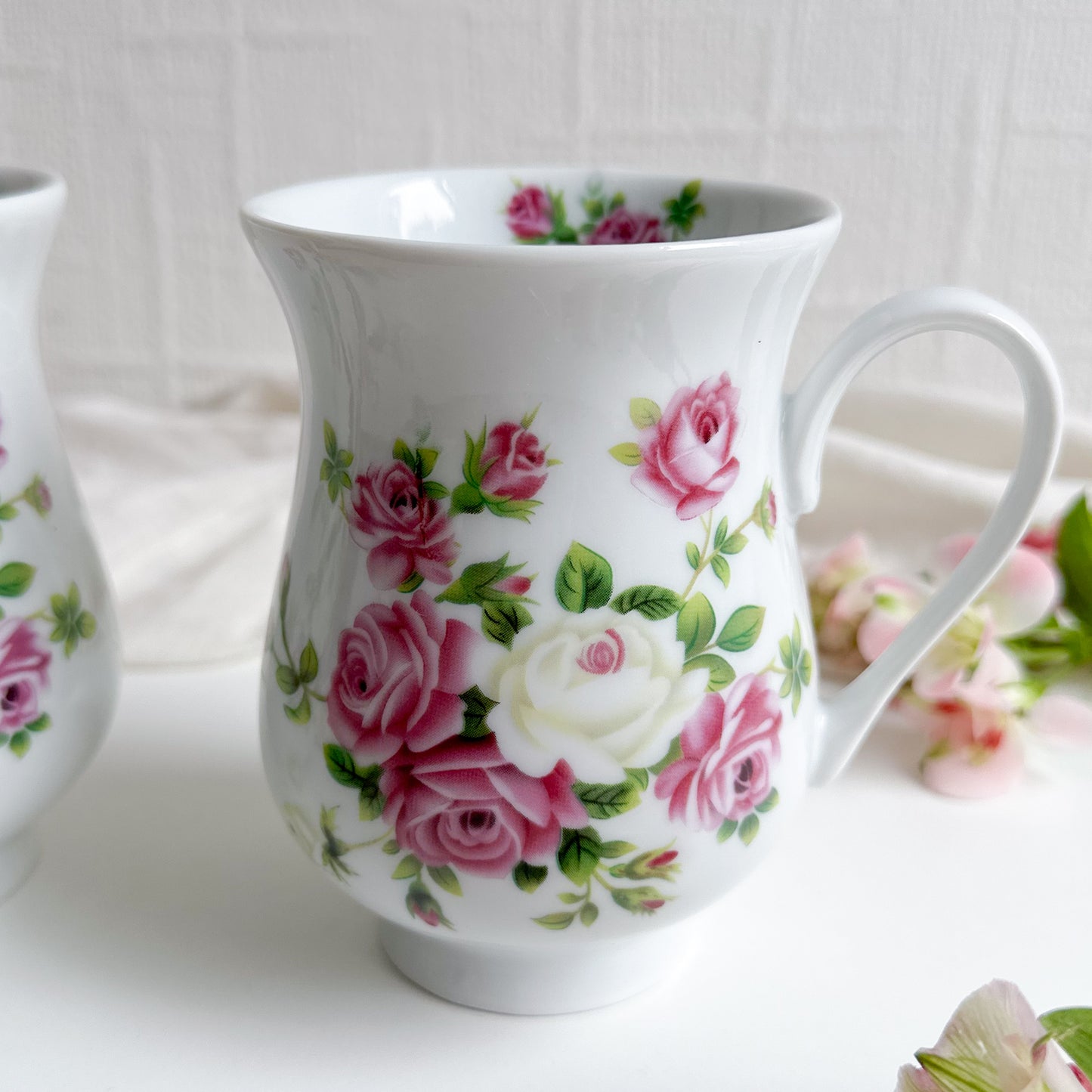 Pair of Vintage Floral Mugs