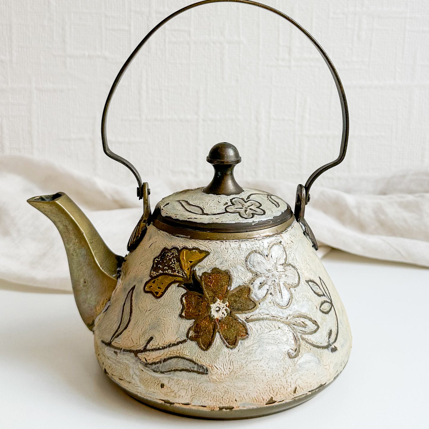 Enamelled Brass Teapot / Kettle
