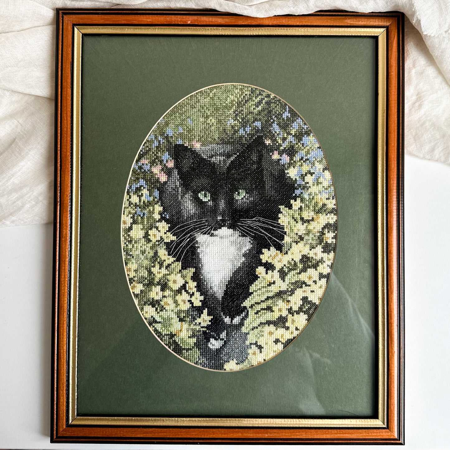 Framed Cat Cross Stitch