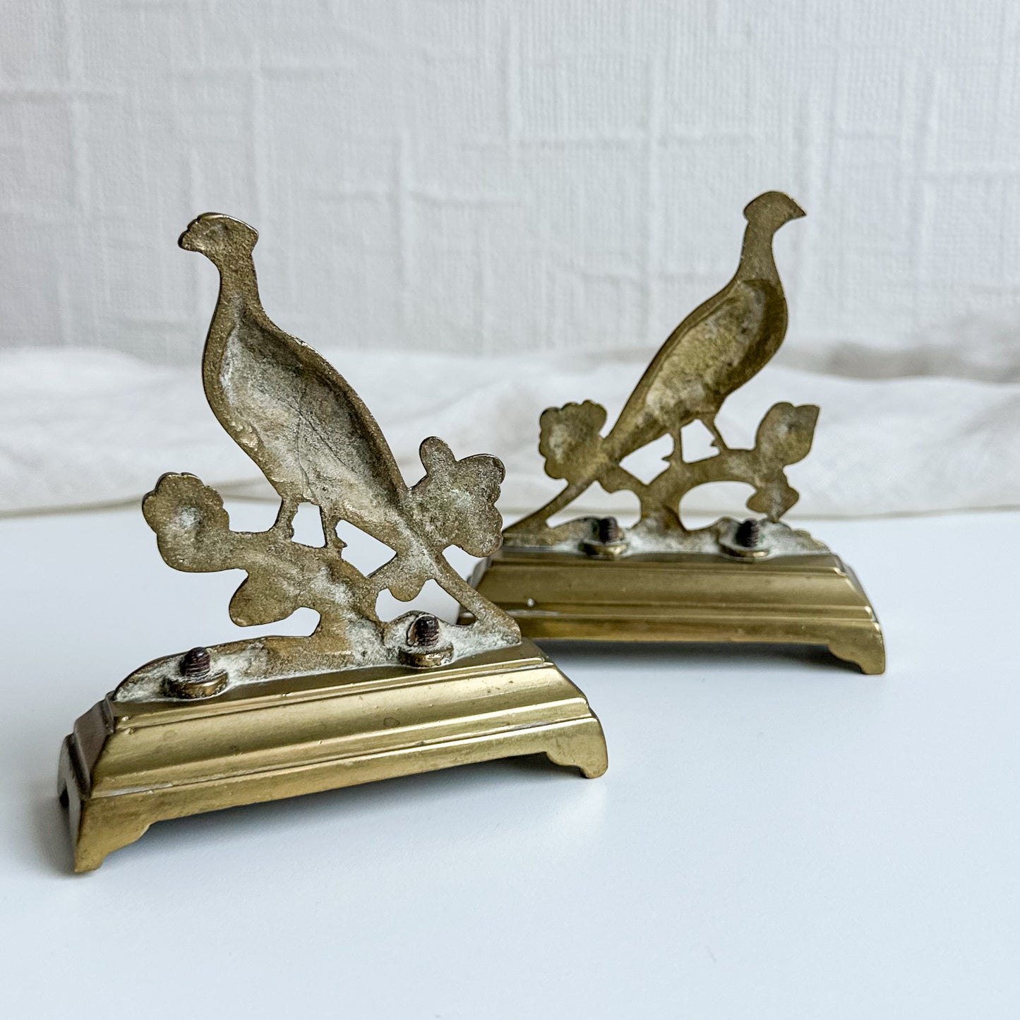 Pair of Brass Pheasants