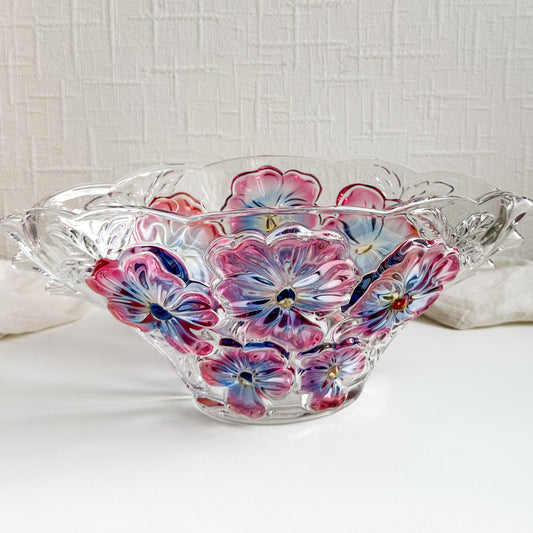 German Glass Floral Bowl / Vase