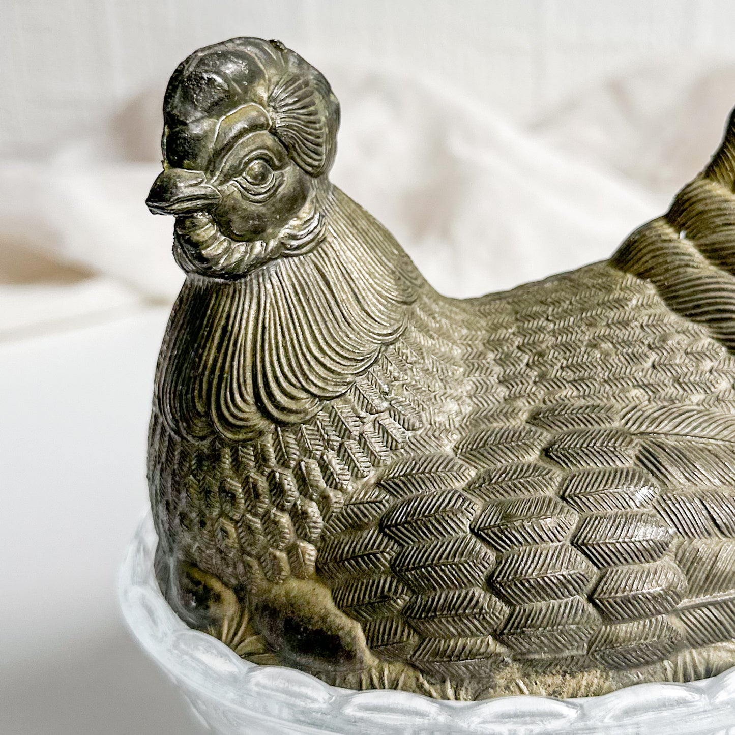 Silver Plated Hen on Nest