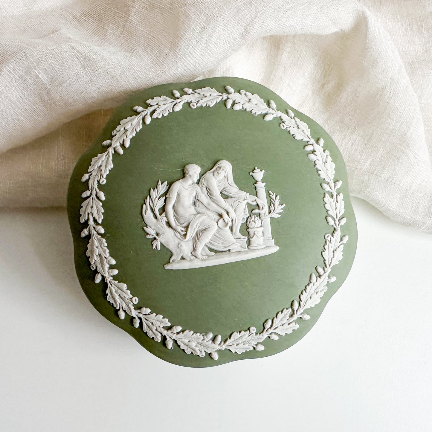 Green Jasperware Box by Wedgwood