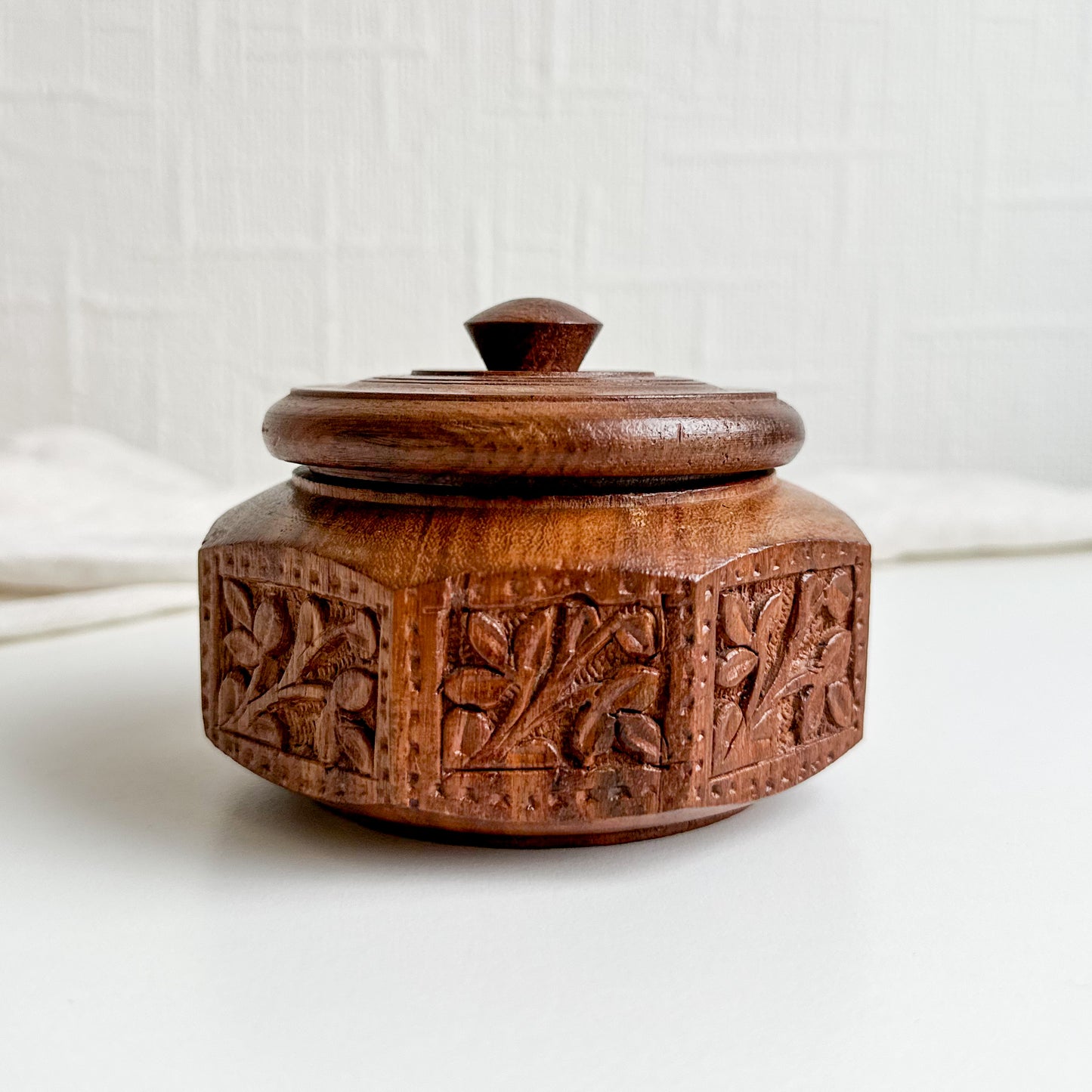 Wooden Box with Carved Design