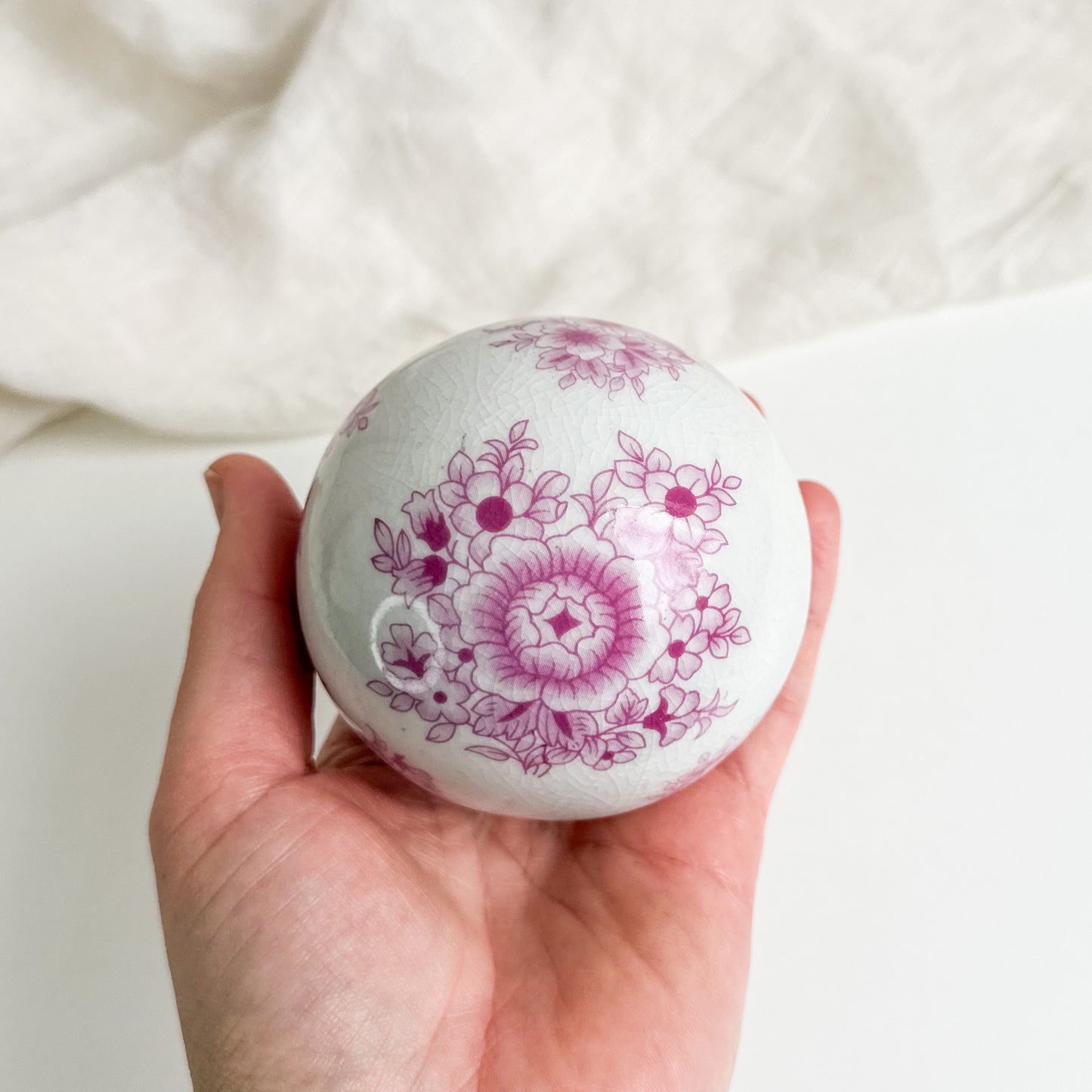 Pink and White Ball Orb