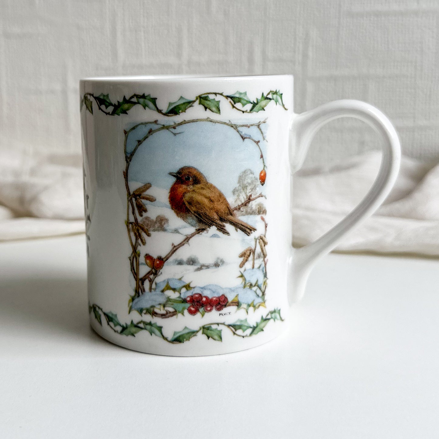 Winter Mug with Robins