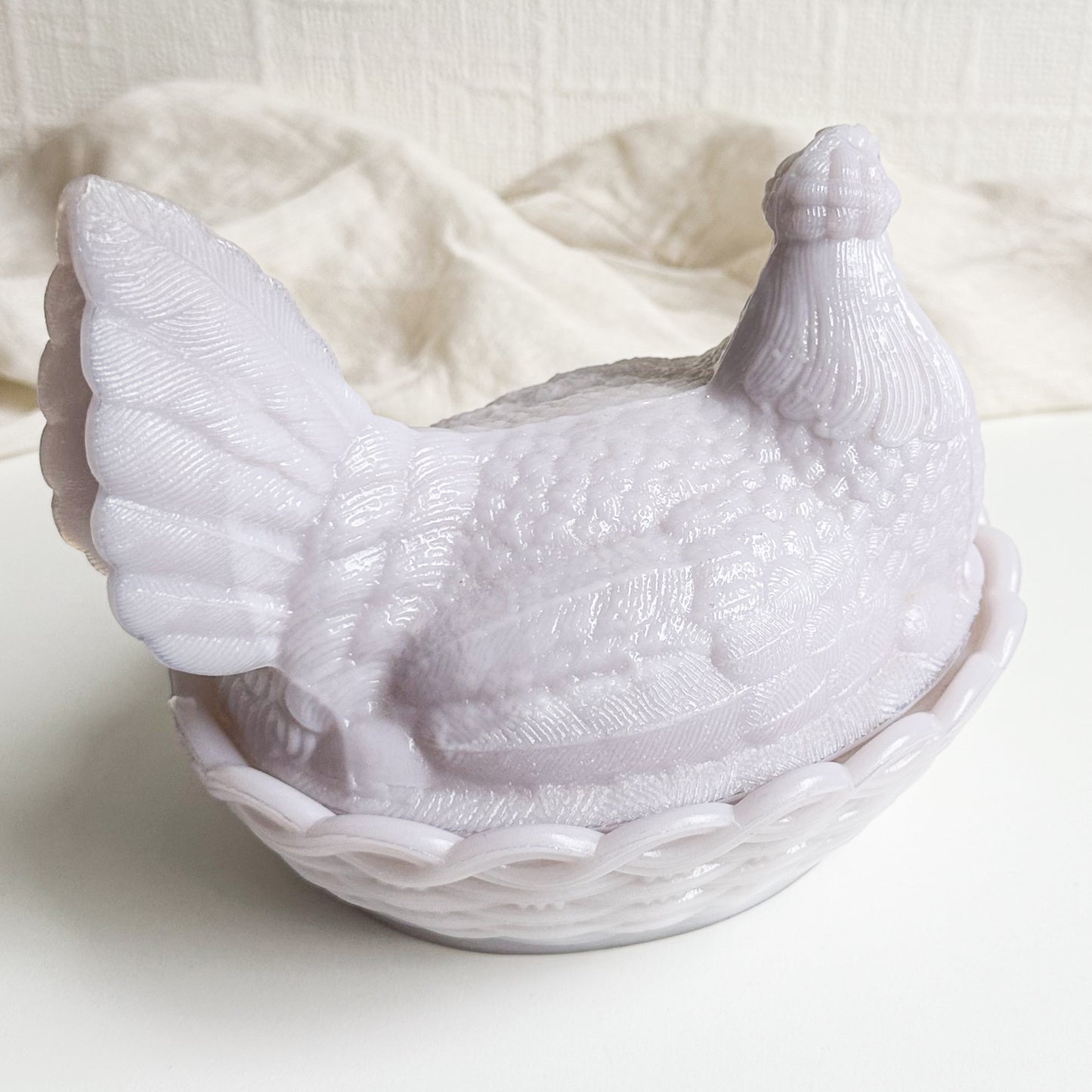 Milk Glass Hen on Nest