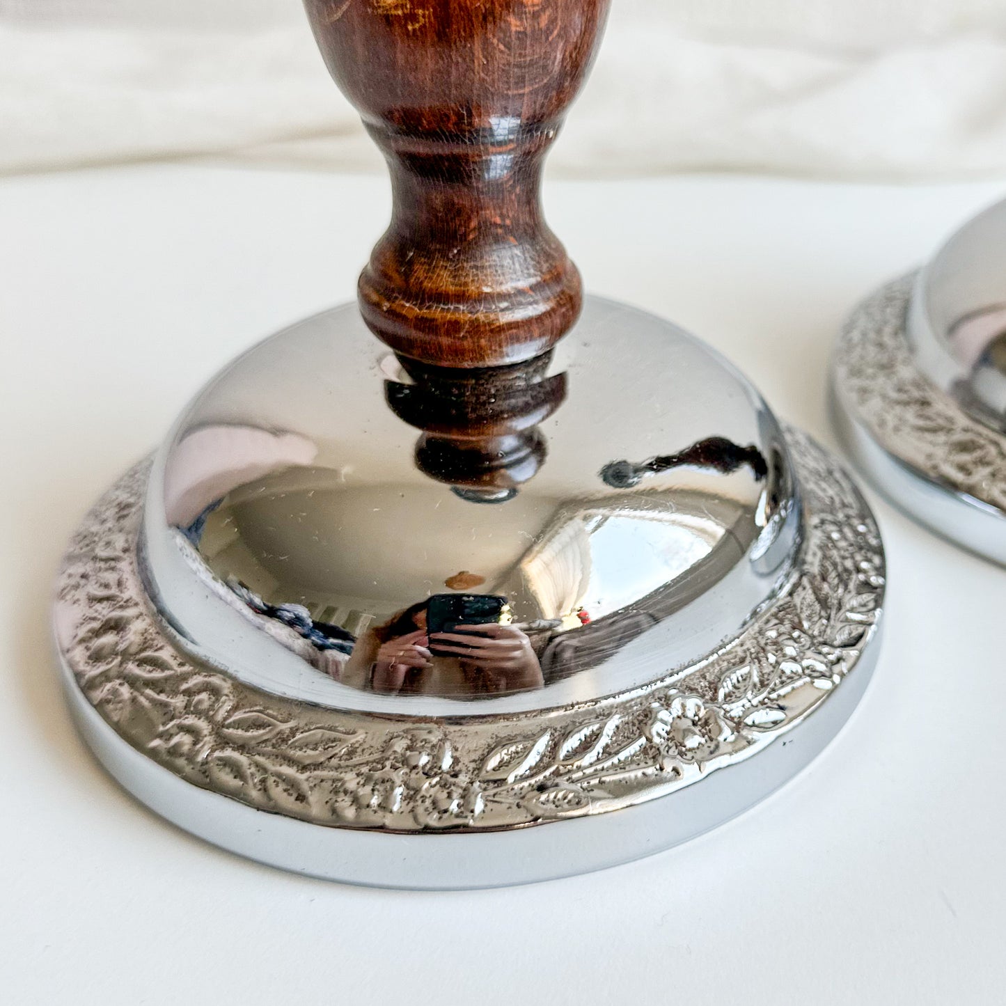 Pair of Oak Candlesticks