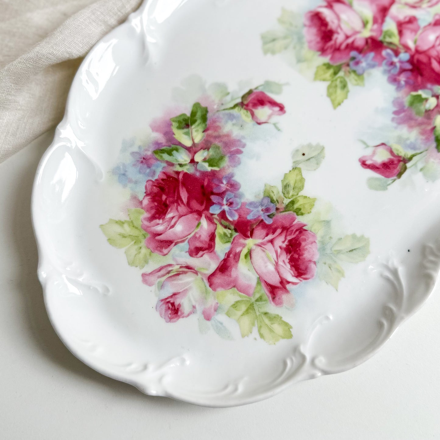 Vintage Floral Serving Plate