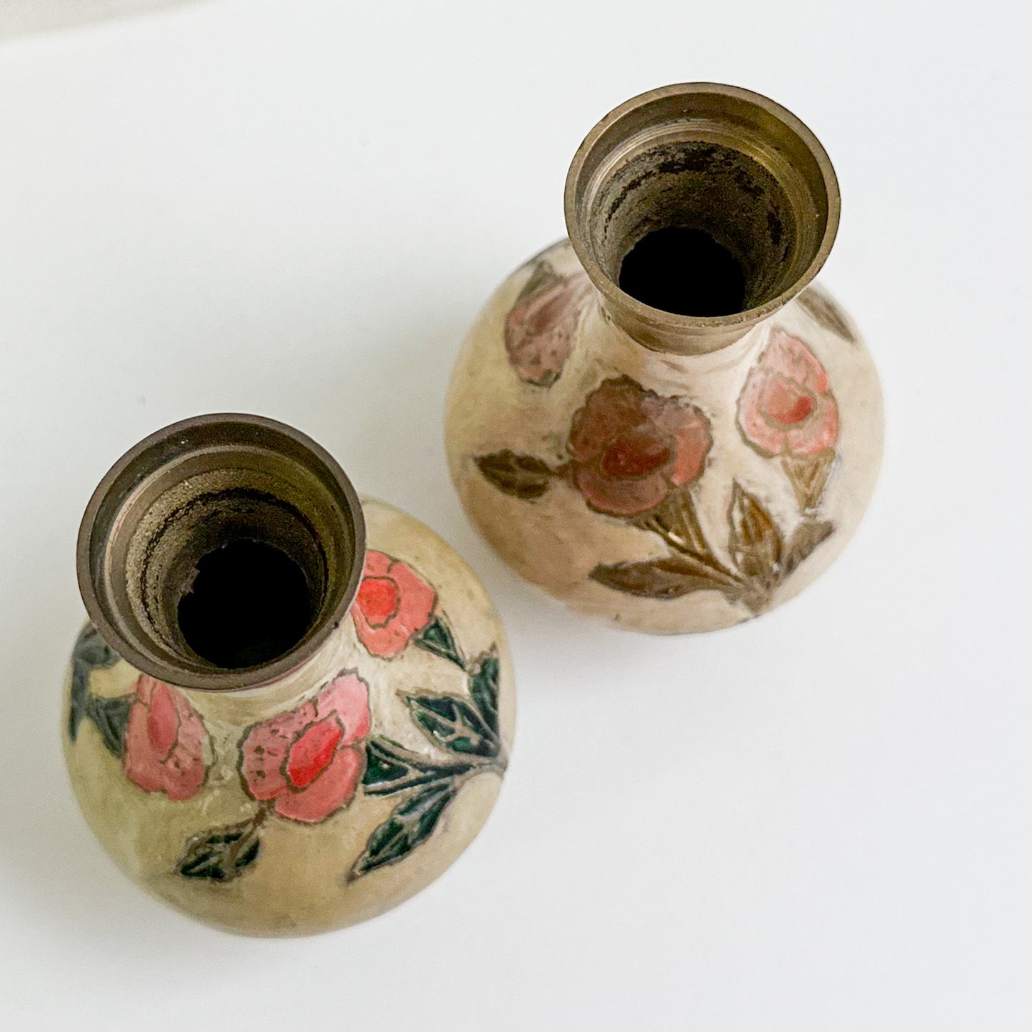 Pair of Cloisonné Bud Vases