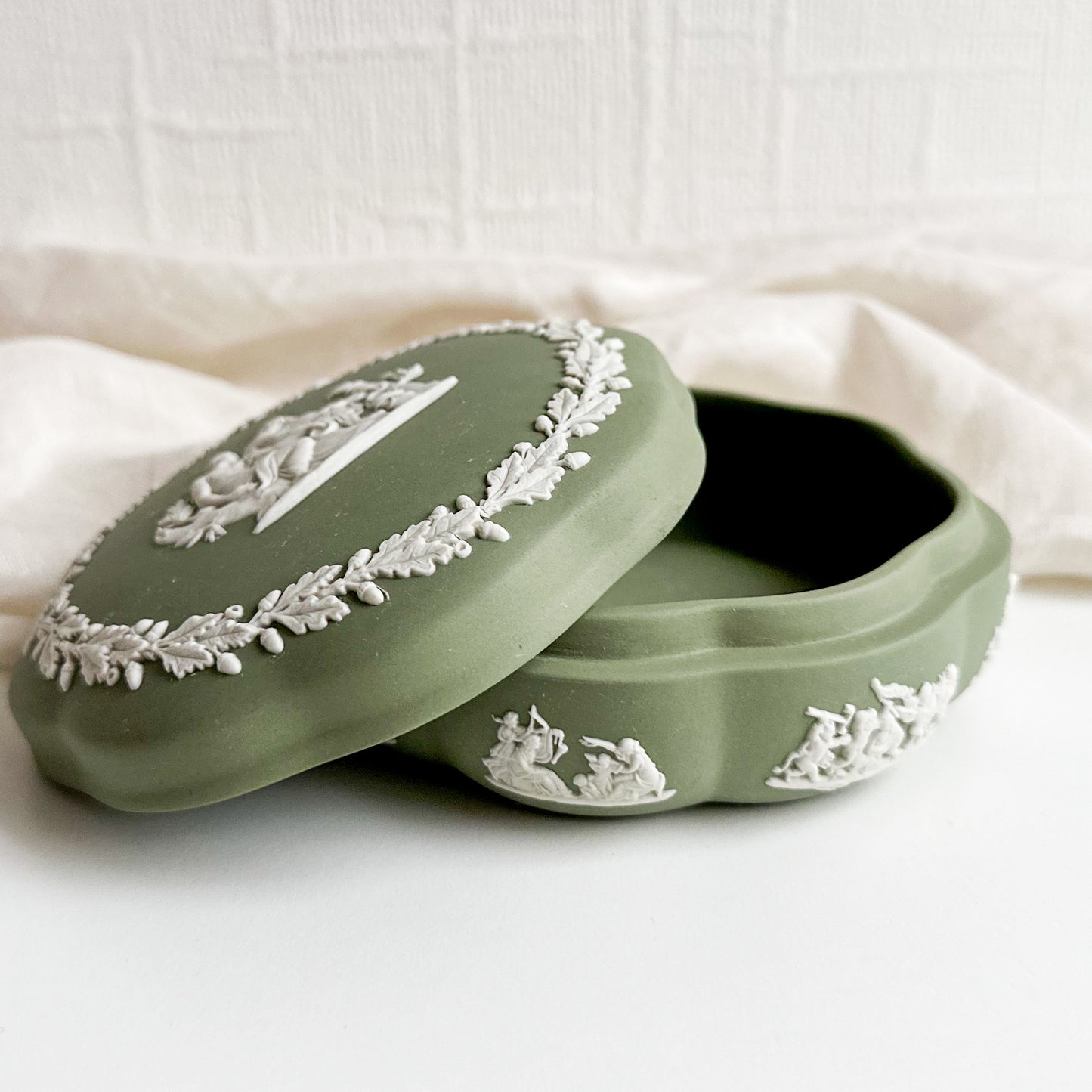 Green Jasperware Box by Wedgwood