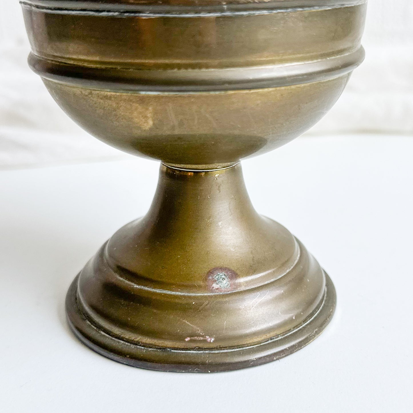 Brass Vase with Leaf Handles