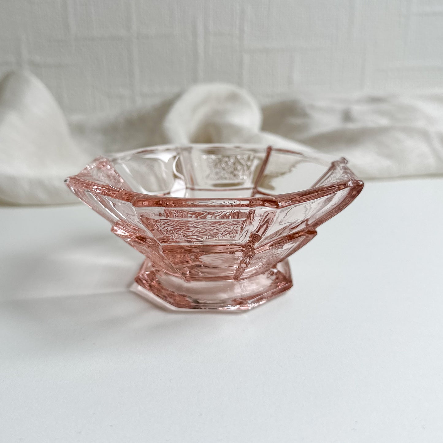 Art Deco Pink Glass Small Bowl