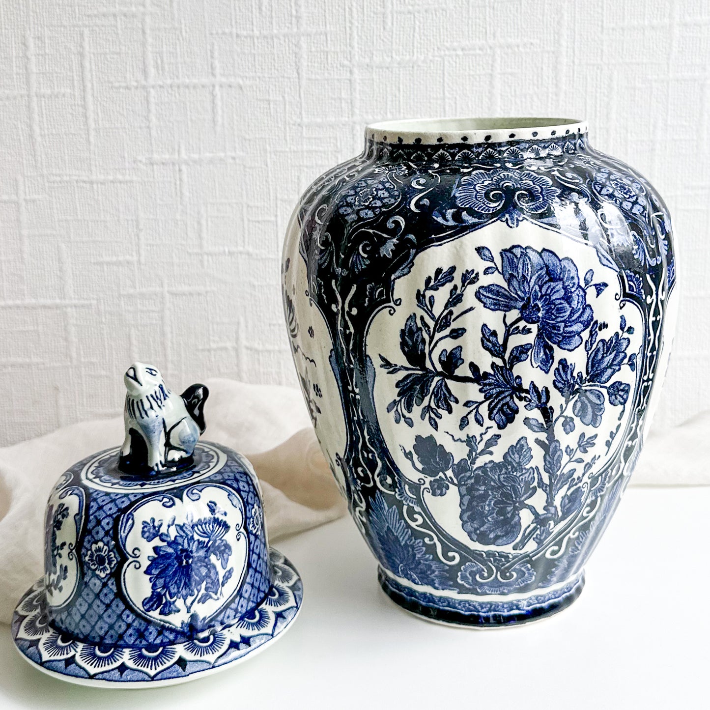 Large Delft Vase with Lid