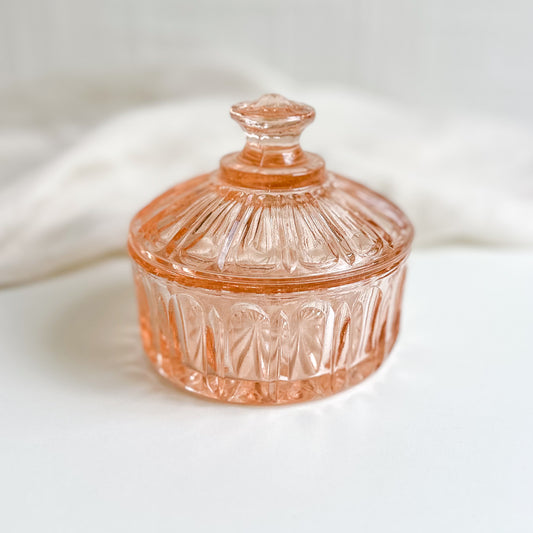 Pink Glass Trinket Box