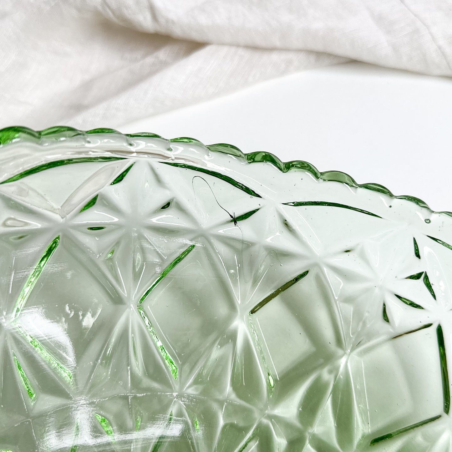 Art Deco Green Glass Bowl