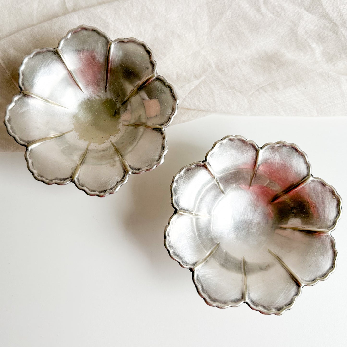 Flower Shaped Silver Plated Pedestal Dish