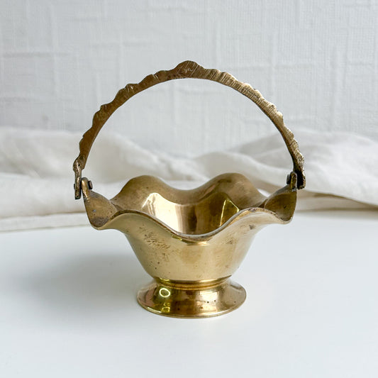 Small Brass Pedestal Trinket Bowl