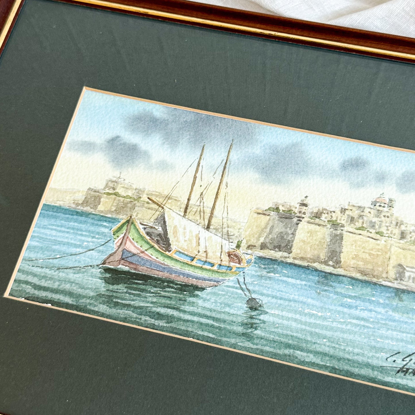 Framed Seascape Watercolour