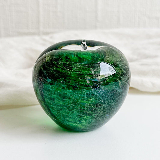 Glass Apple Paperweight
